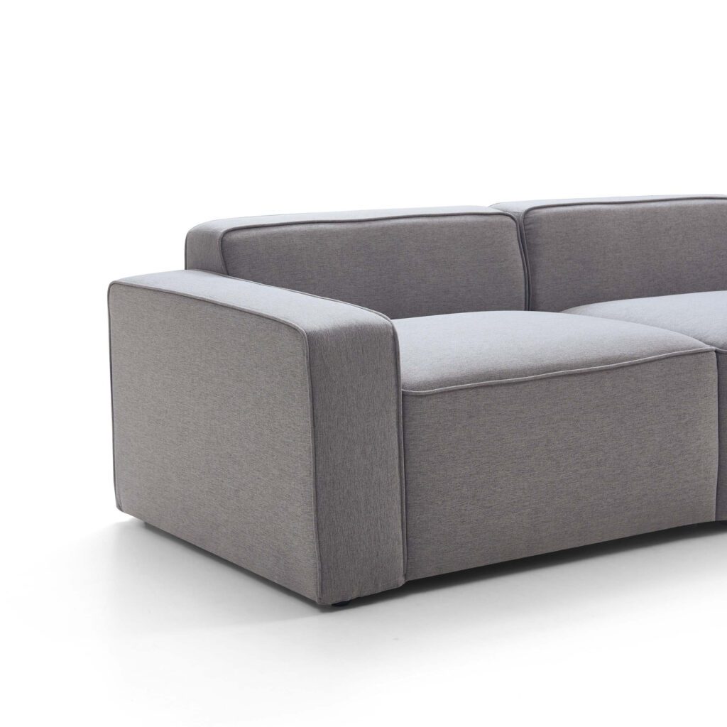 Tuomas 3-Seater Sofa with Ottoman – Light Grey