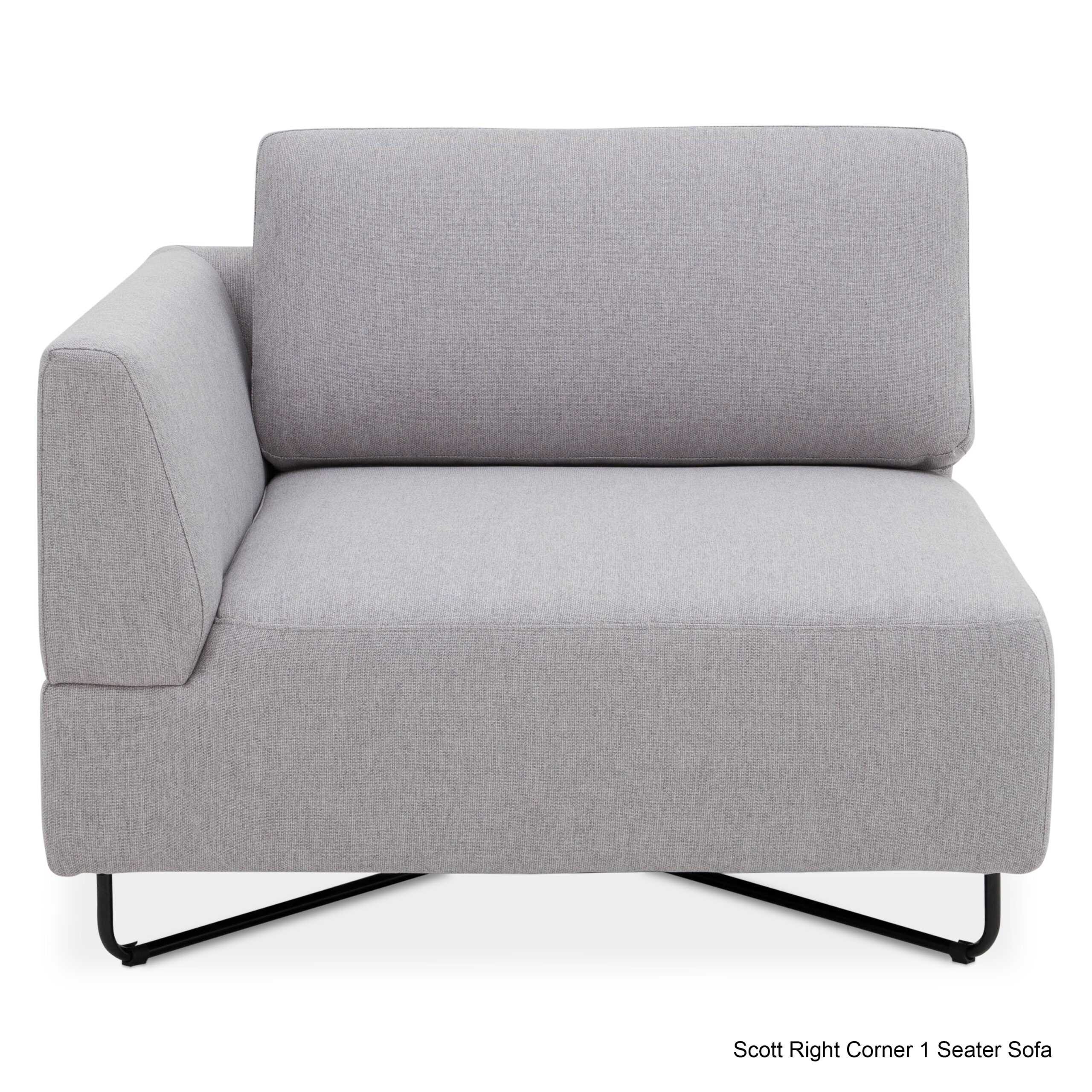 Scott 3-Seater Modular Sofa with Ottoman – Light Grey