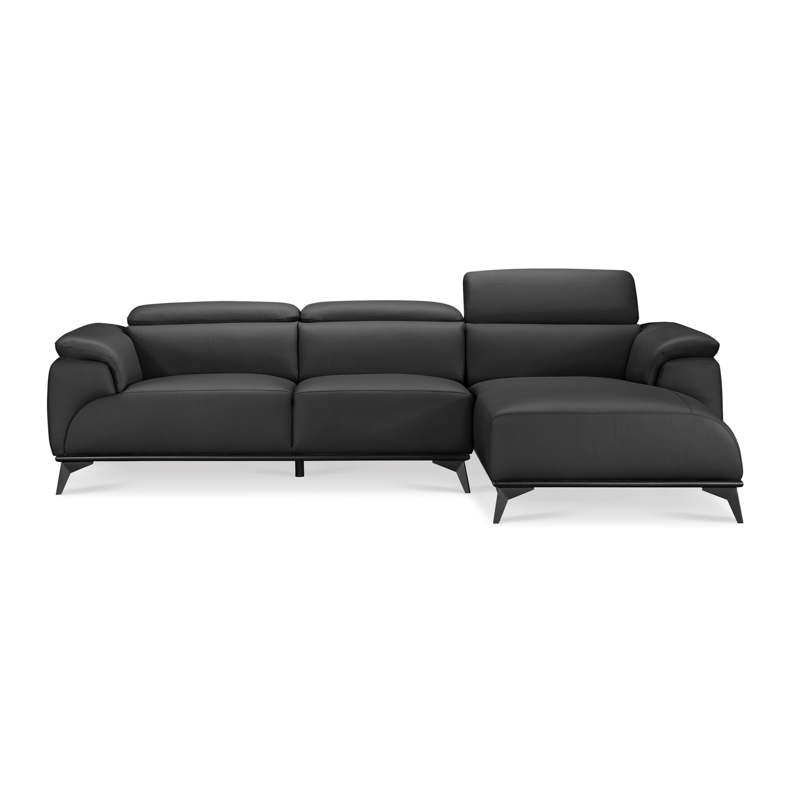 Fautave L-Shape Full Leather Sofa with Adjustable Headrest