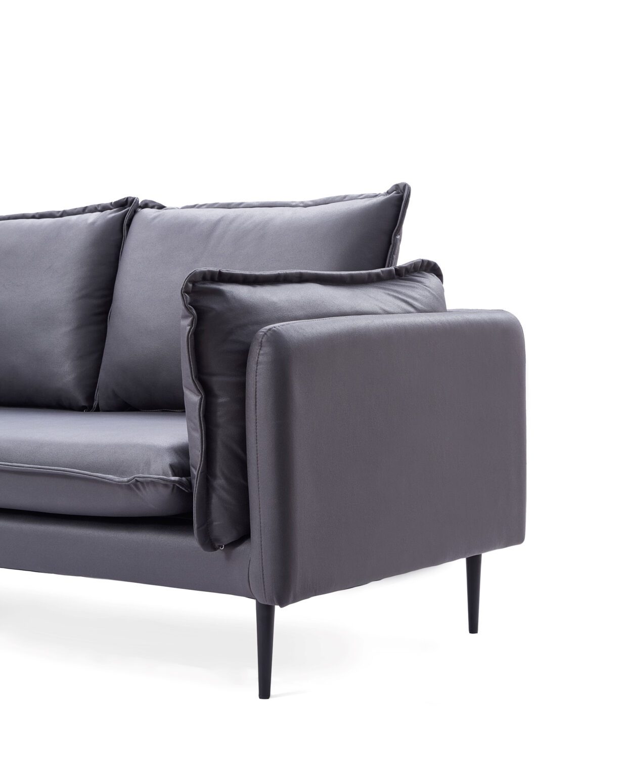 Adain 3-Seater Leathaire Sofa – Grey
