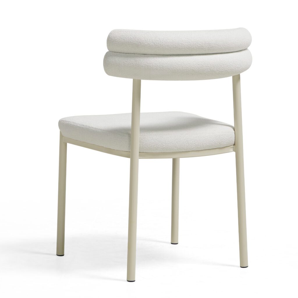 Aludra Sherpa Fleece Dining Chair – White