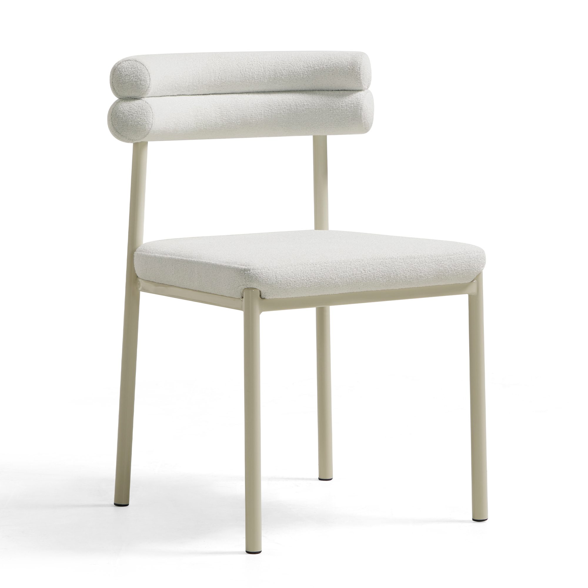 Aludra Sherpa Fleece Dining Chair – White