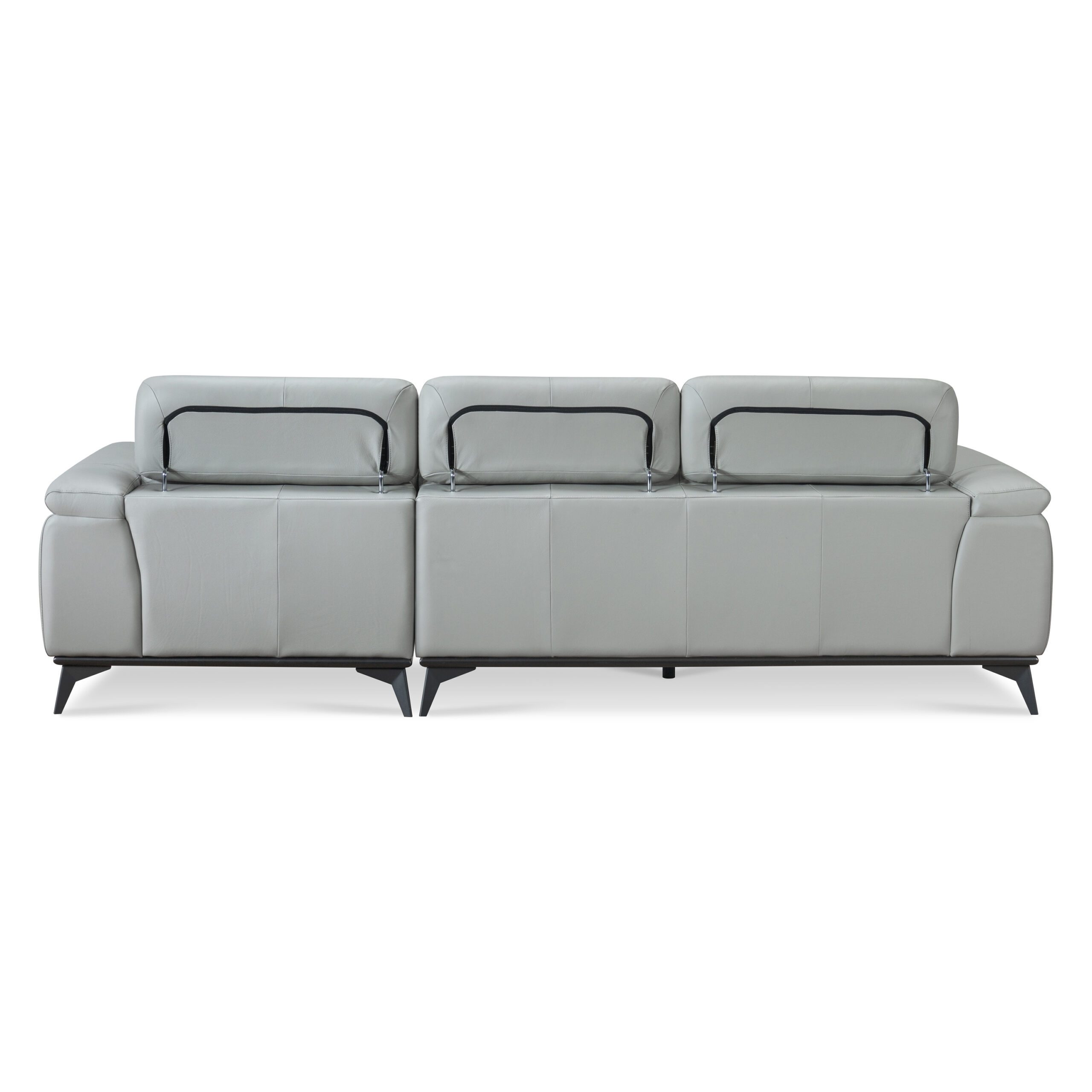 Fautave L-Shape Full Leather Sofa with Adjustable Headrest