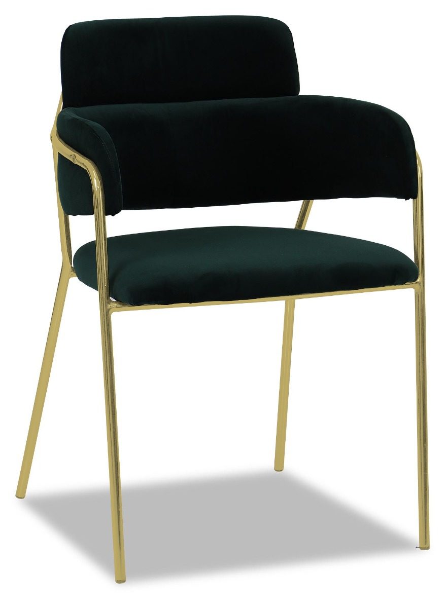 Emmiel Velvet Dining Chair with Gold Legs