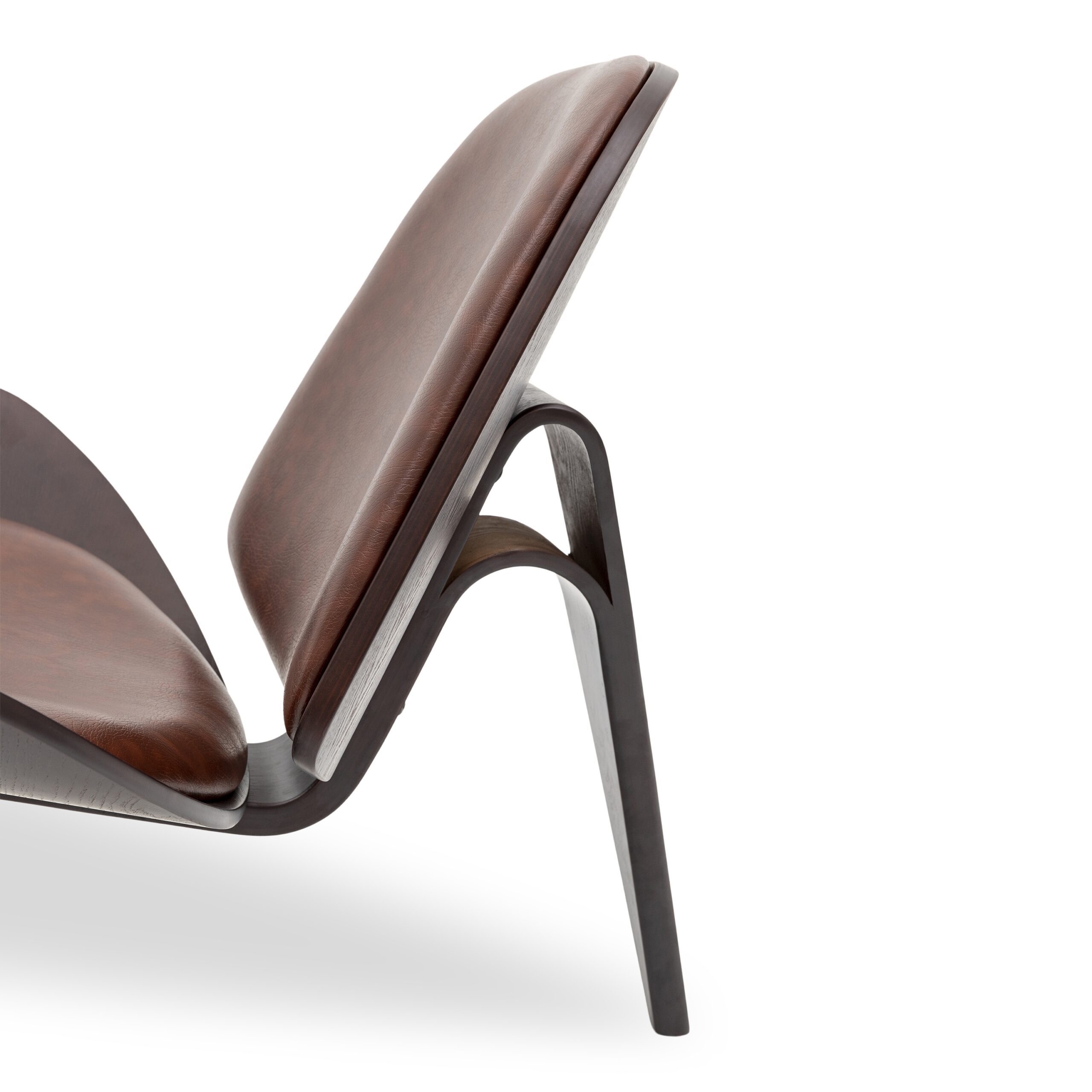 Tatum Walnut Veneer Accent Chair with PVC Upholstery