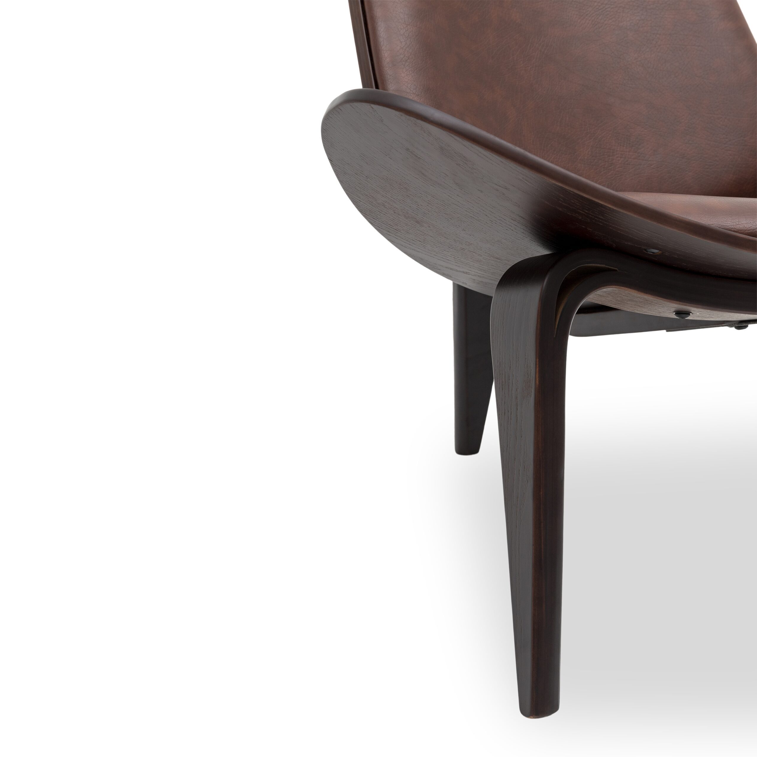 Tatum Walnut Veneer Accent Chair with PVC Upholstery