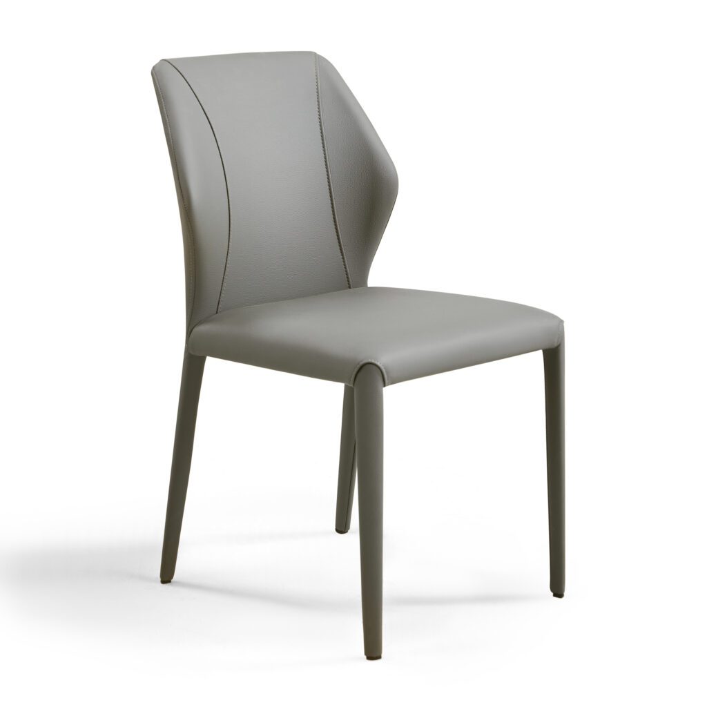 Notker Faux Leather Dining Chair – Grey