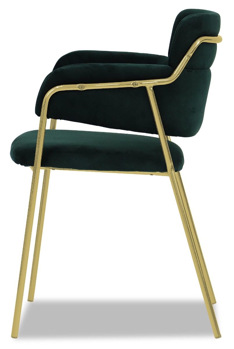 Emmiel Velvet Dining Chair with Gold Legs