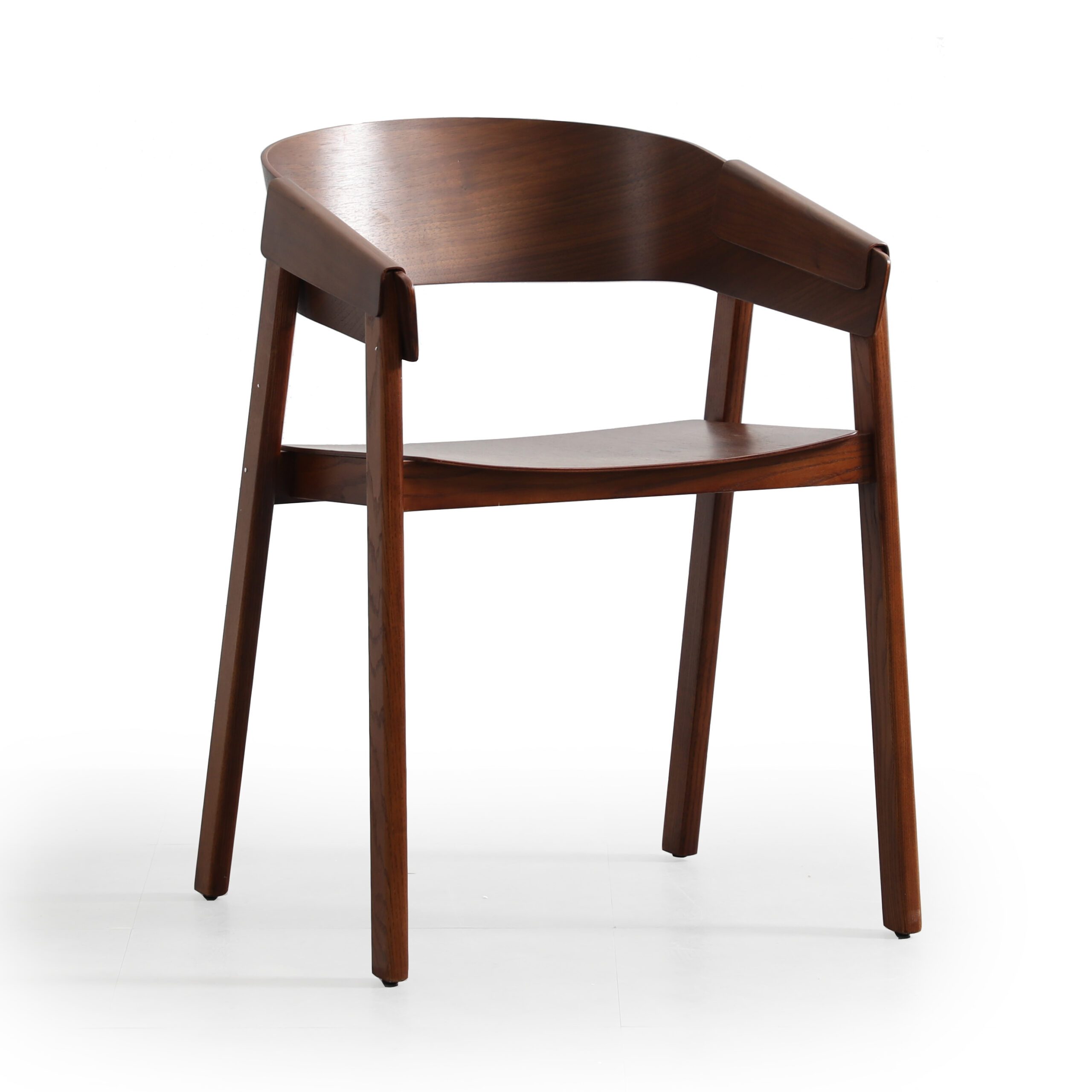 Emiko Oak Wood Dining Chair with Arms
