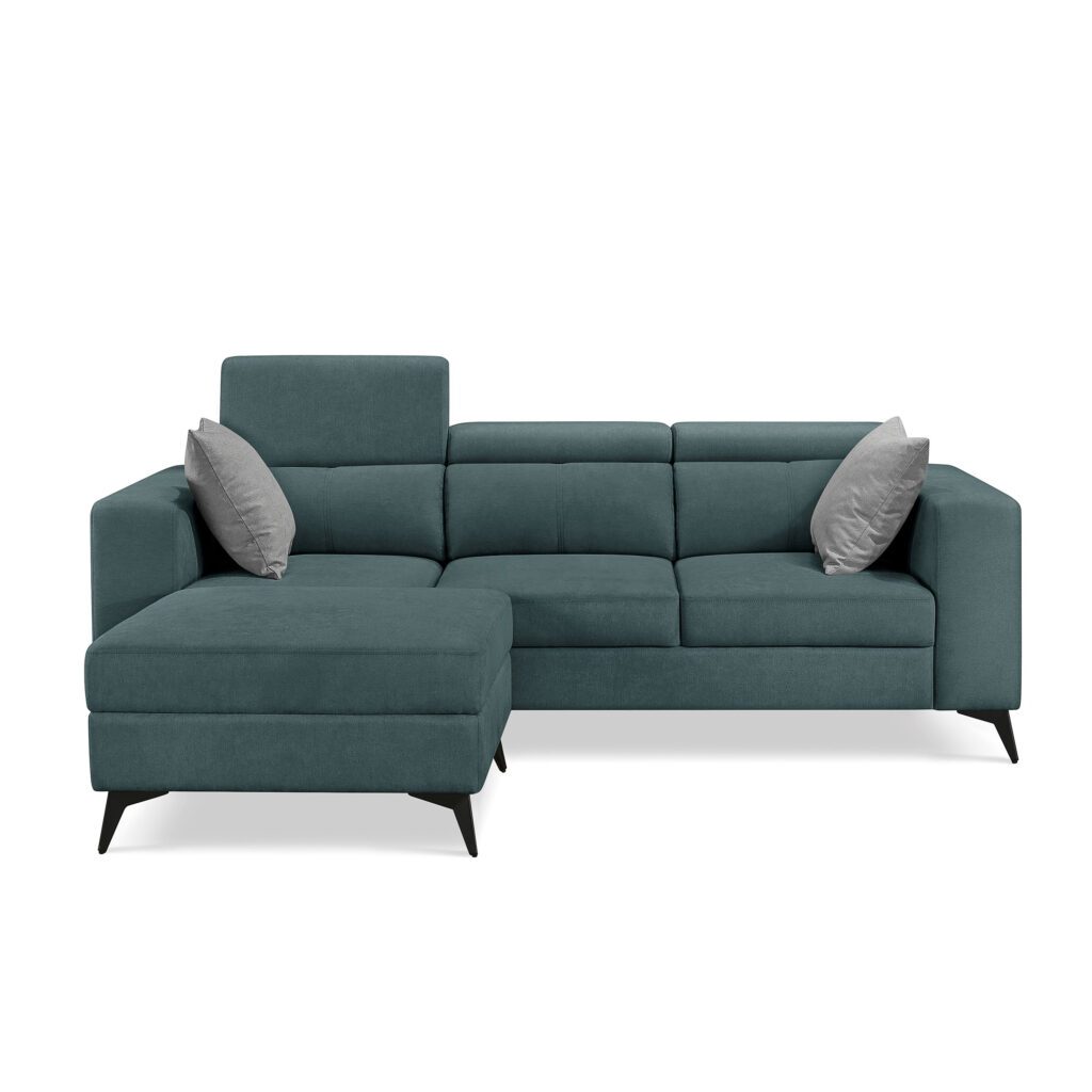 Adriano 2.15m 3-Seater Fabric Sofa with Ottoman