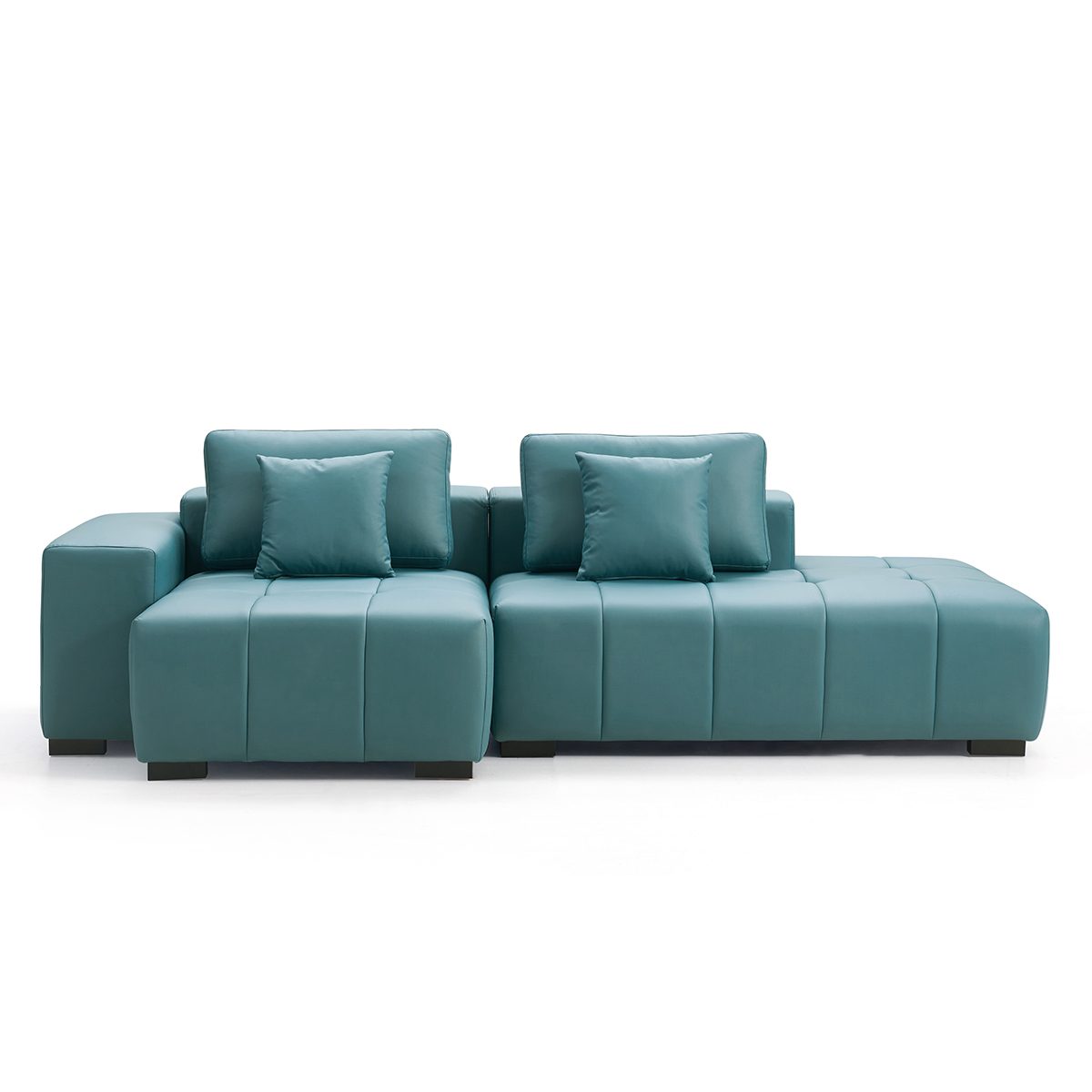 Woolcott L-Shape Sofa – Blue Green
