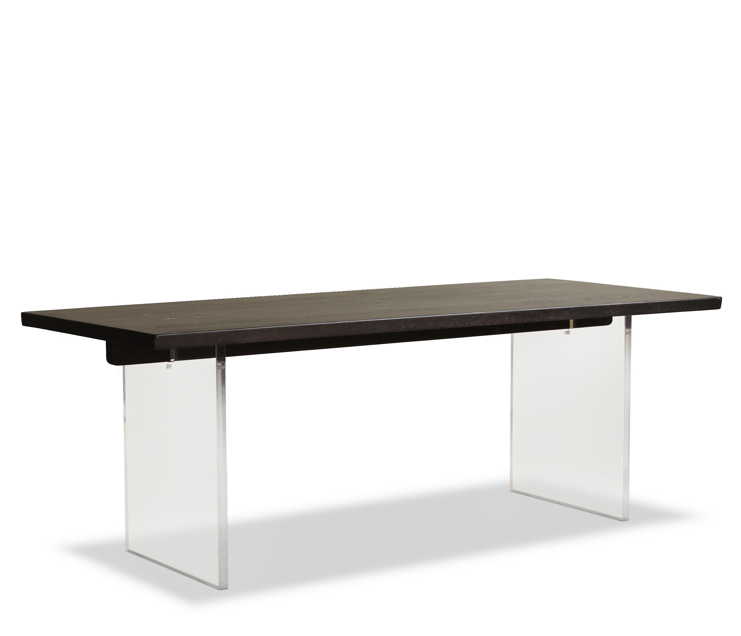 Baillidh Floating Dining Table – Ash Black with Acrylic Legs