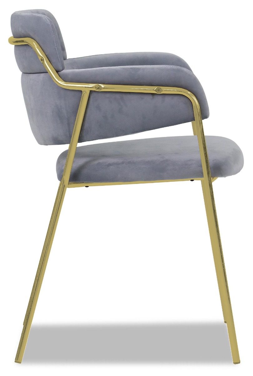 Emmiel Velvet Dining Chair with Gold Legs