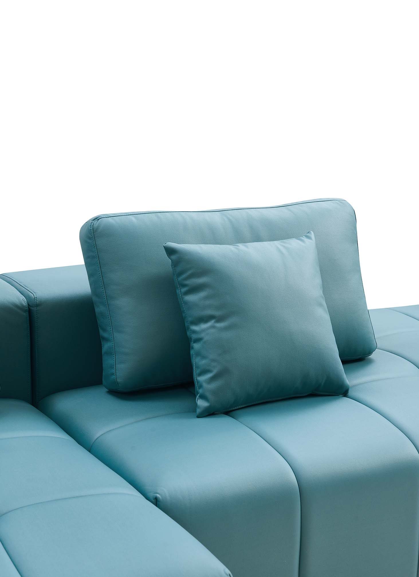 Woolcott L-Shape Sofa – Blue Green