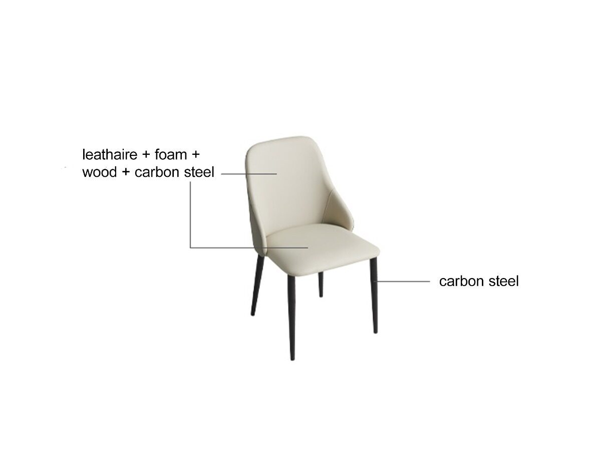 Runar Leathaire Dining Chair – Light Grey