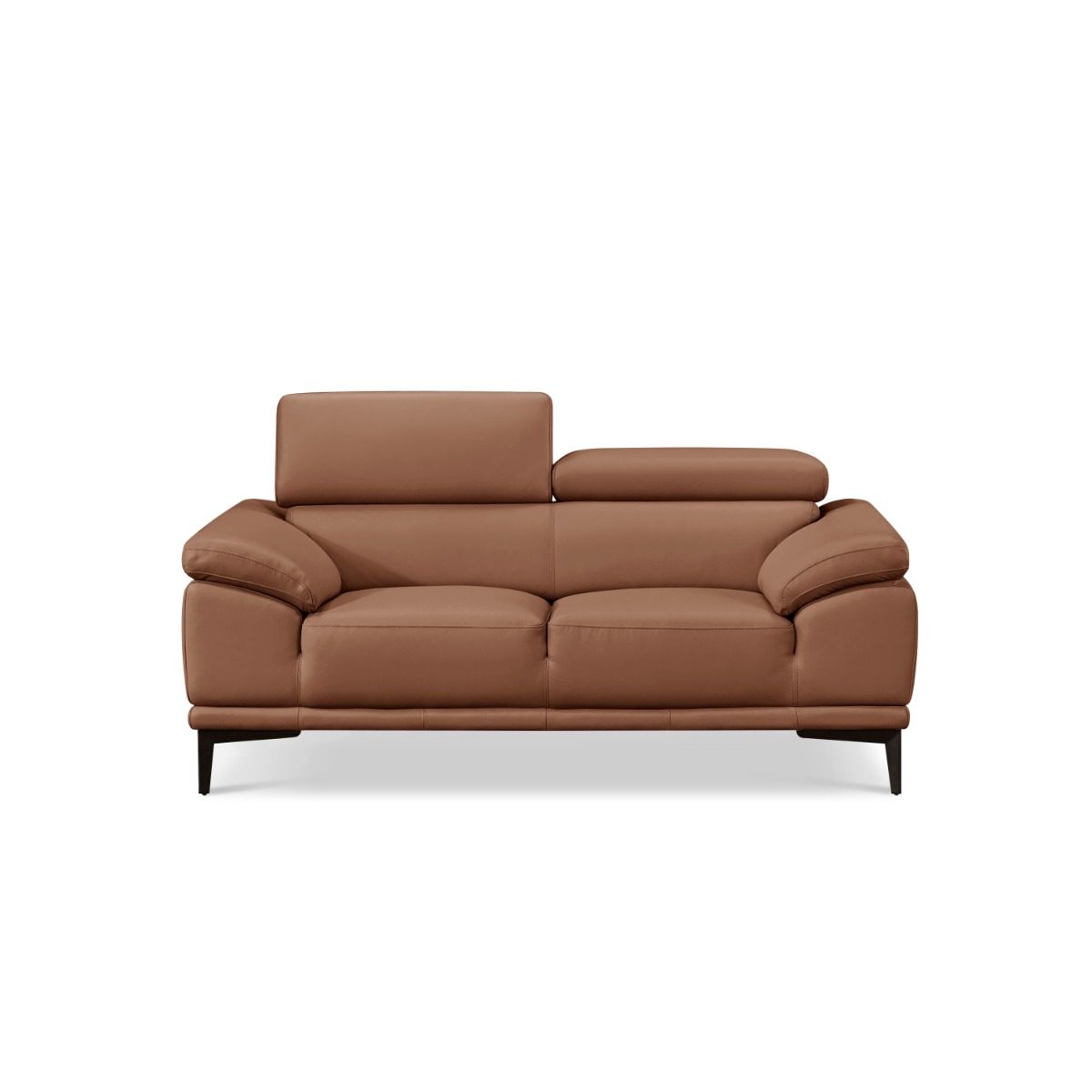 Zelma 2-Seater Full Leather Sofa with Adjustable Headrest