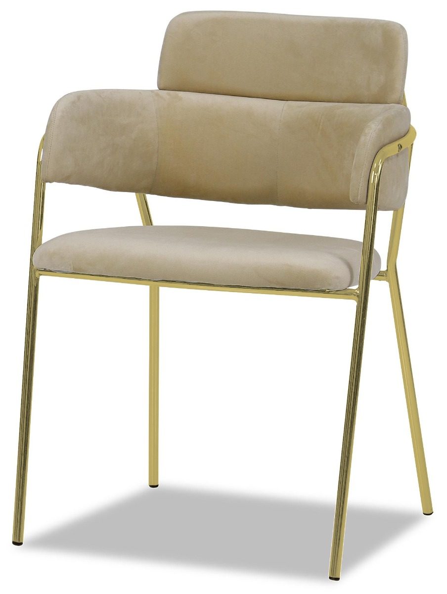 Emmiel Velvet Dining Chair with Gold Legs
