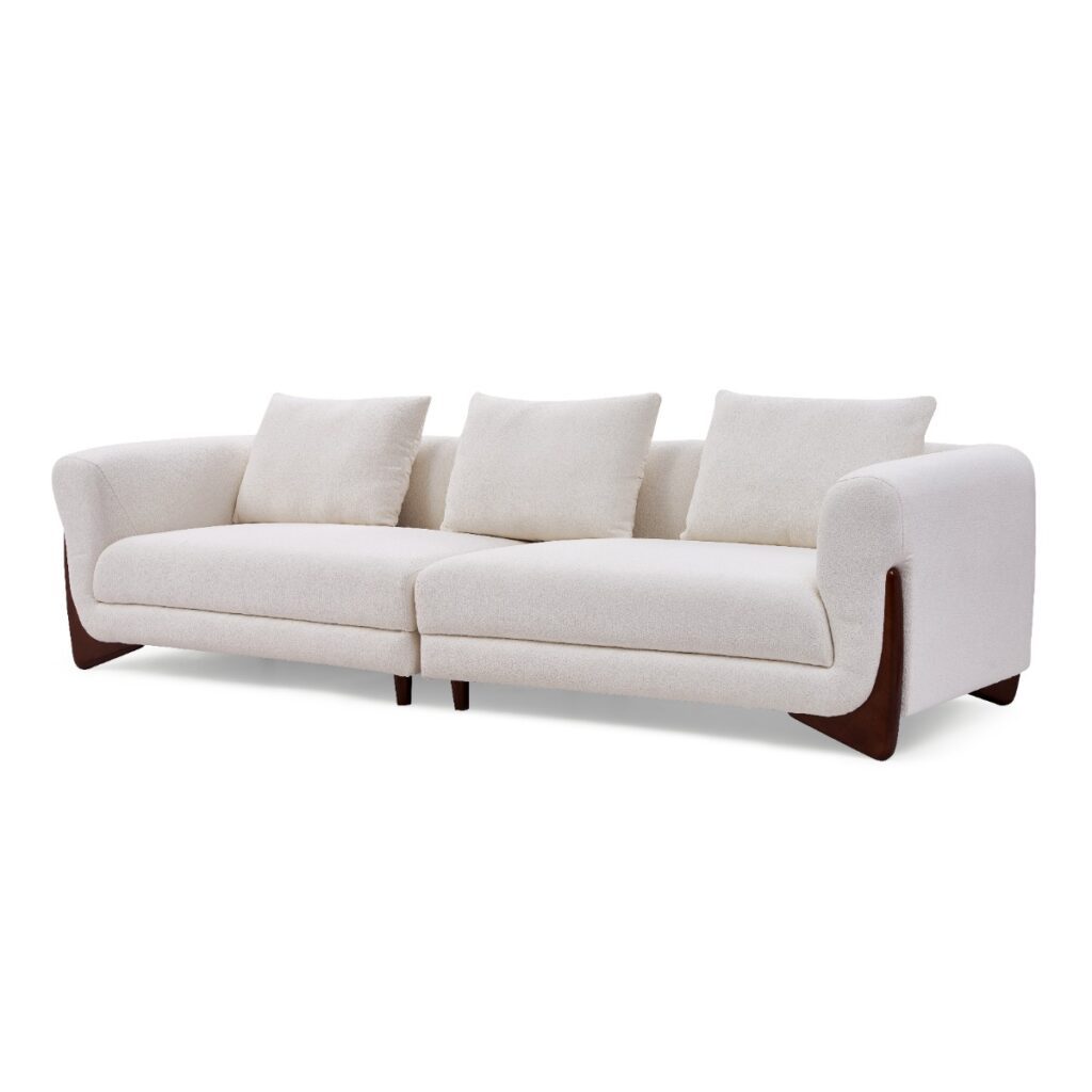 Gwenyth 4-Seater Sherpa Fabric Sofa