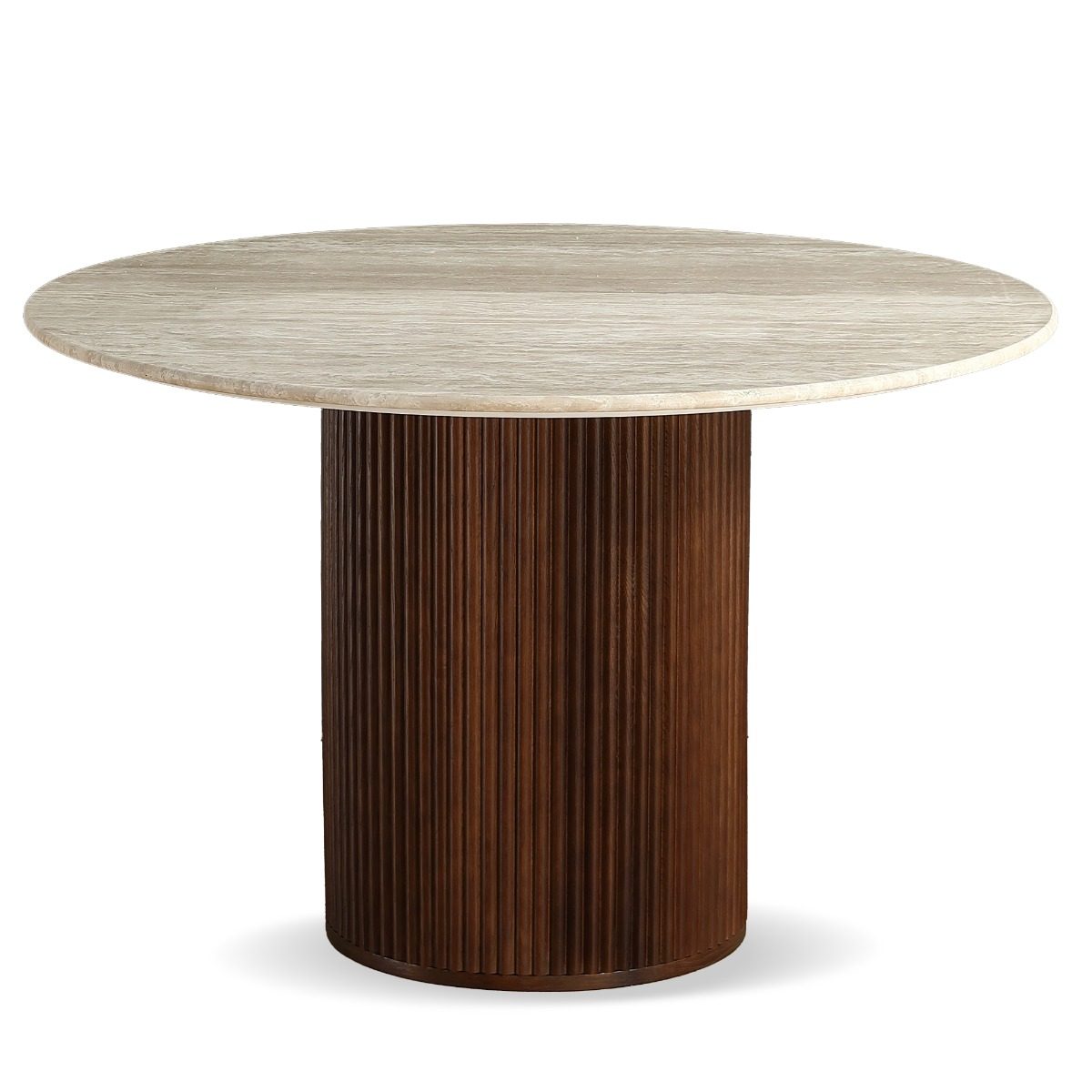 Oliva 1.1M Travertine Round Dining Table