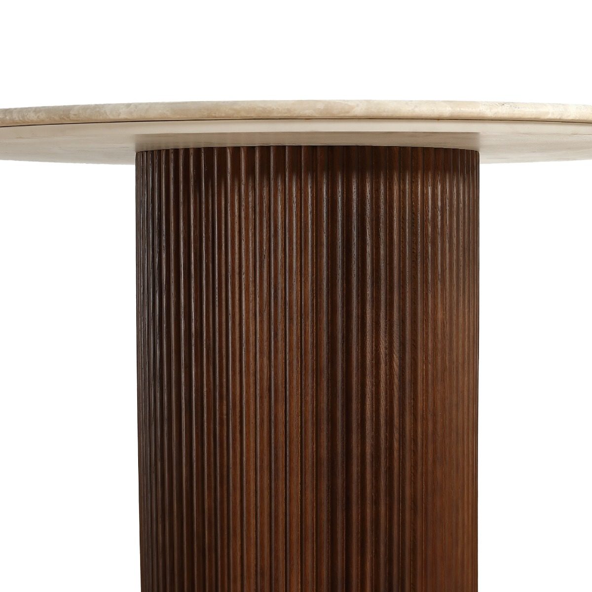 Oliva 1.1M Travertine Round Dining Table