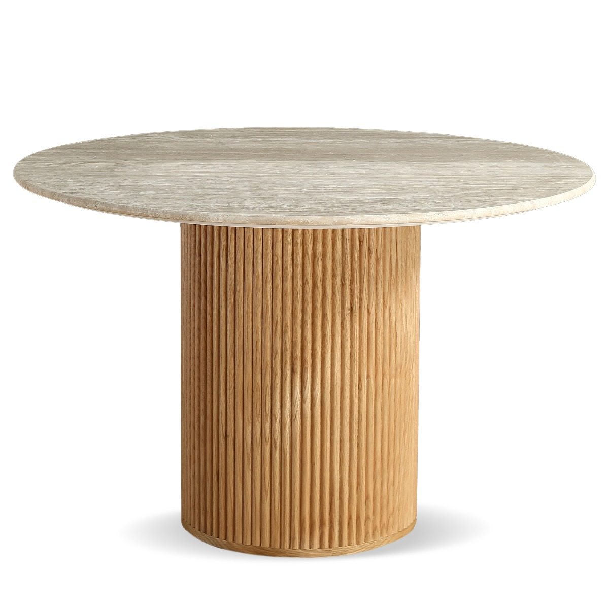 Oliva 1.1M Travertine Round Dining Table