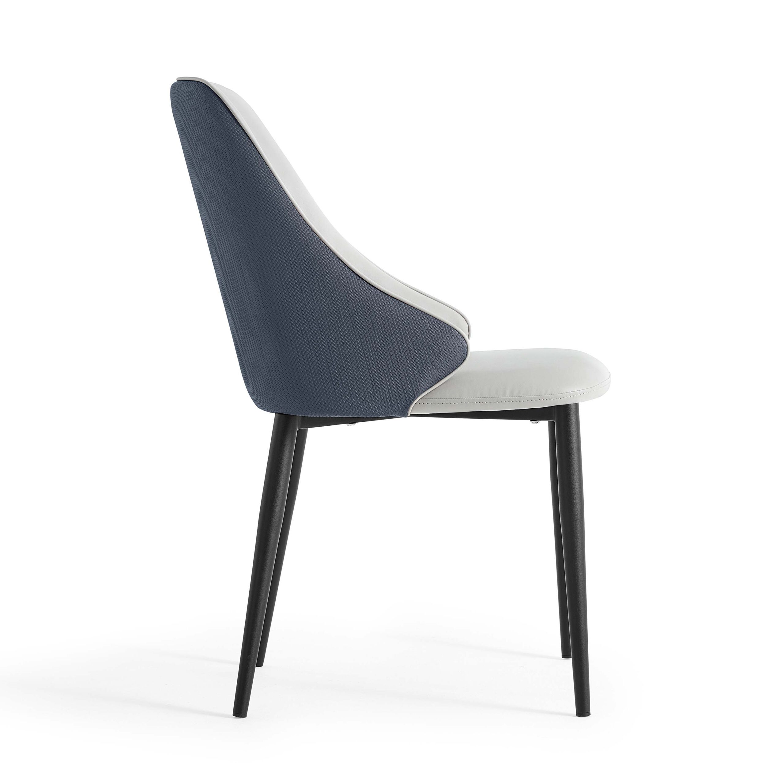 Yalene Faux Leather Chair – GreyBlue
