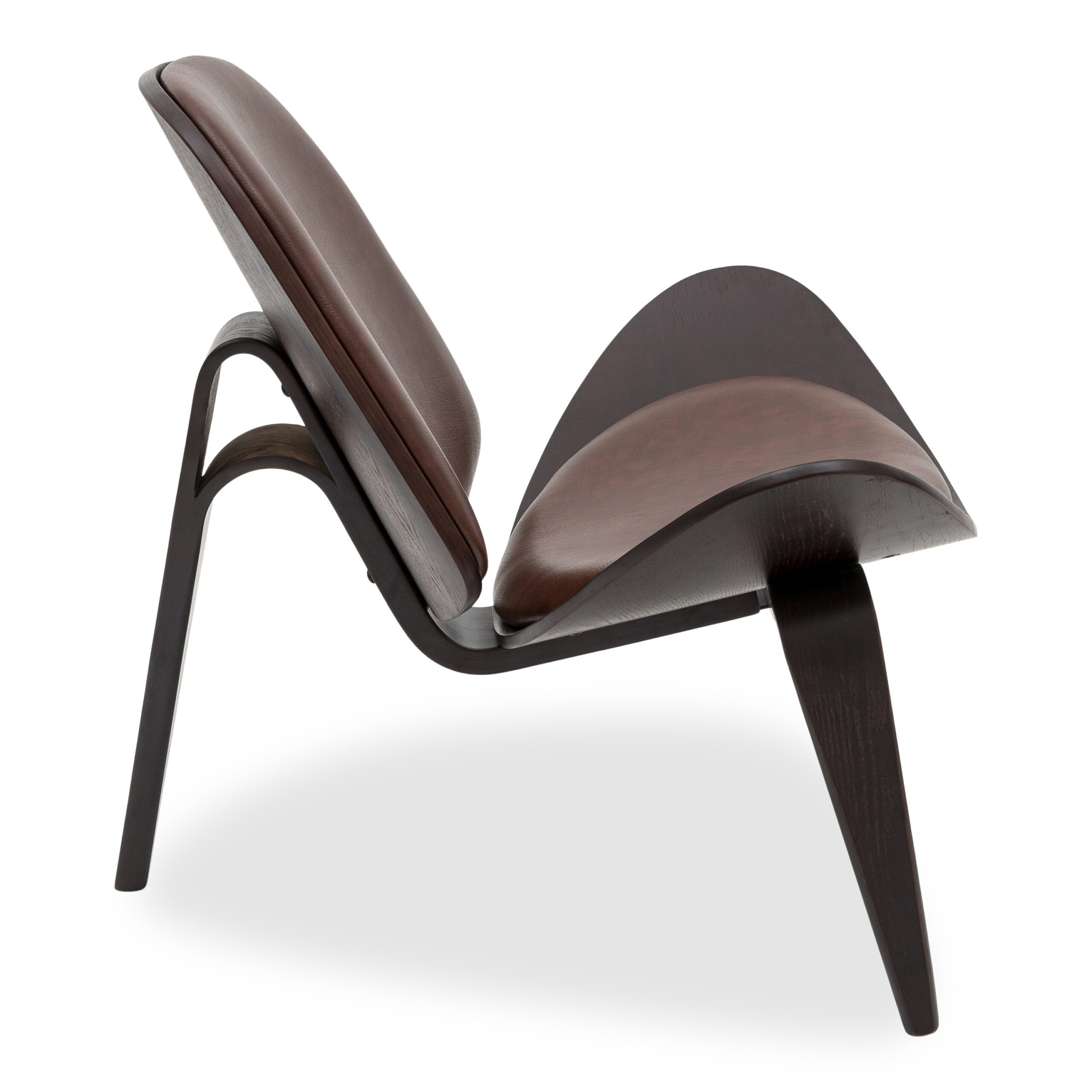 Tatum Walnut Veneer Accent Chair with PVC Upholstery
