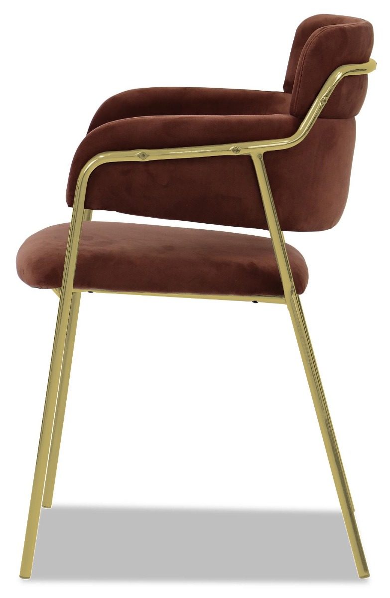 Emmiel Velvet Dining Chair with Gold Legs