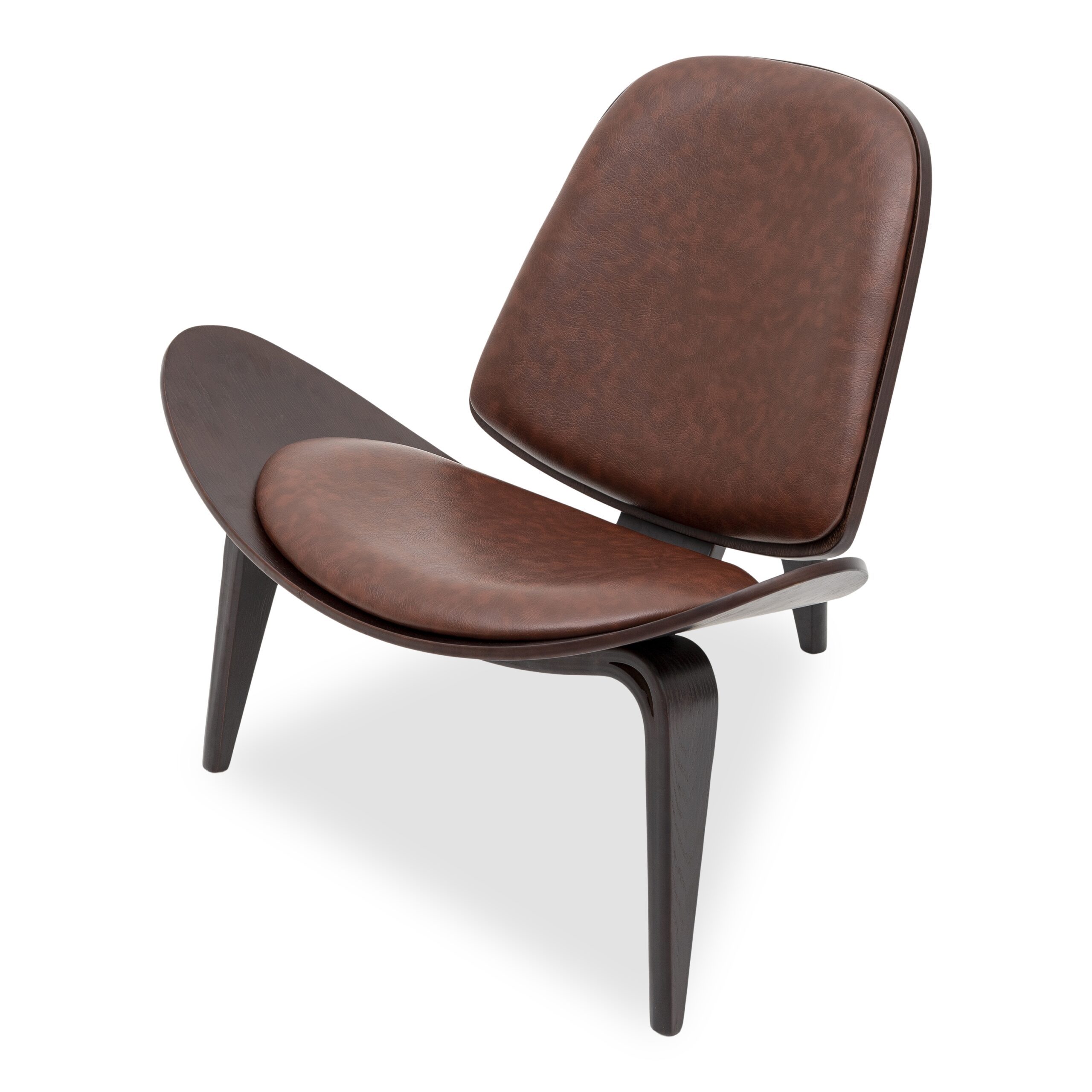 Tatum Walnut Veneer Accent Chair with PVC Upholstery