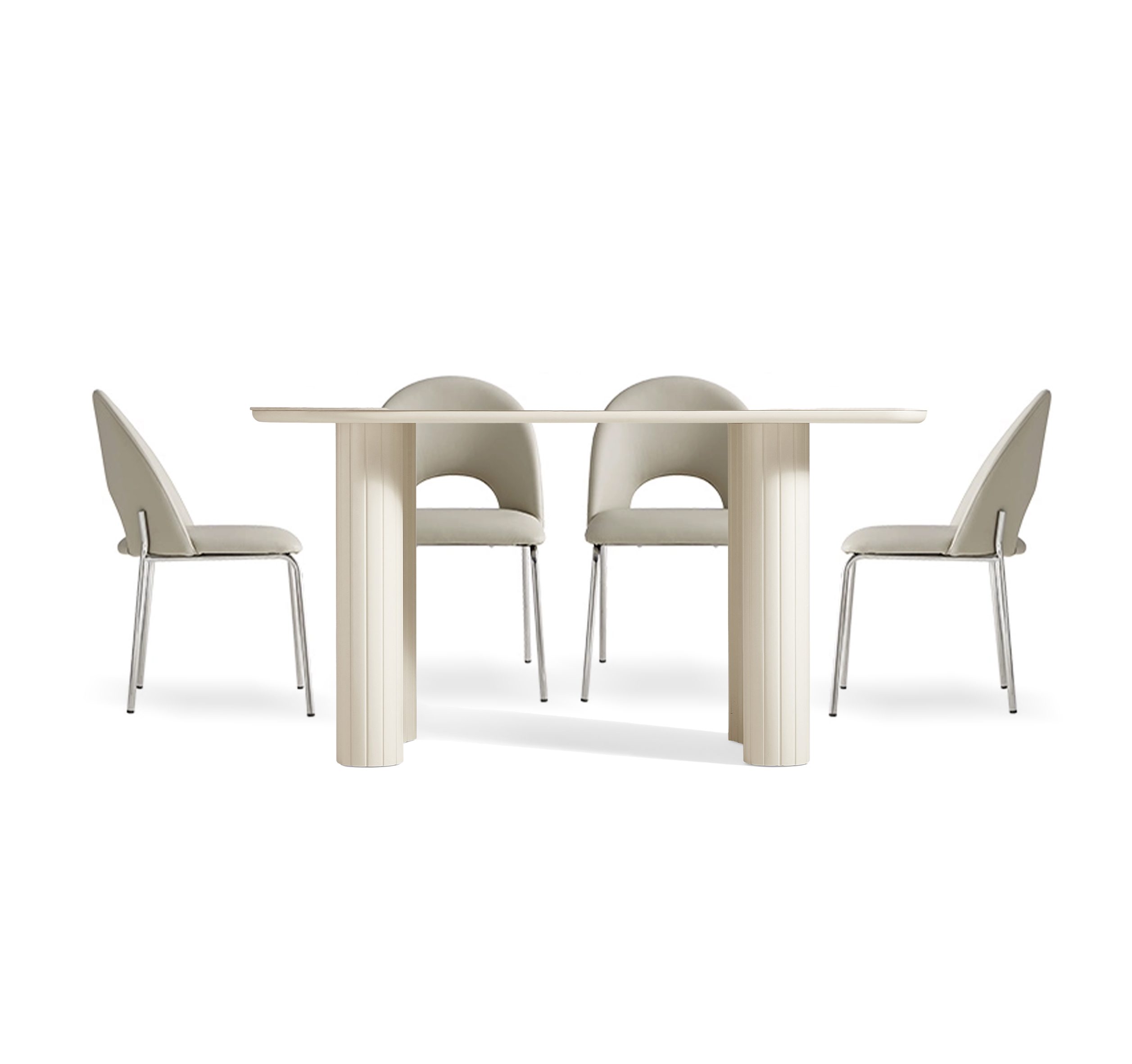 Basir 4-Seater Dining Set with Ormond Chairs (Sintered Stone)