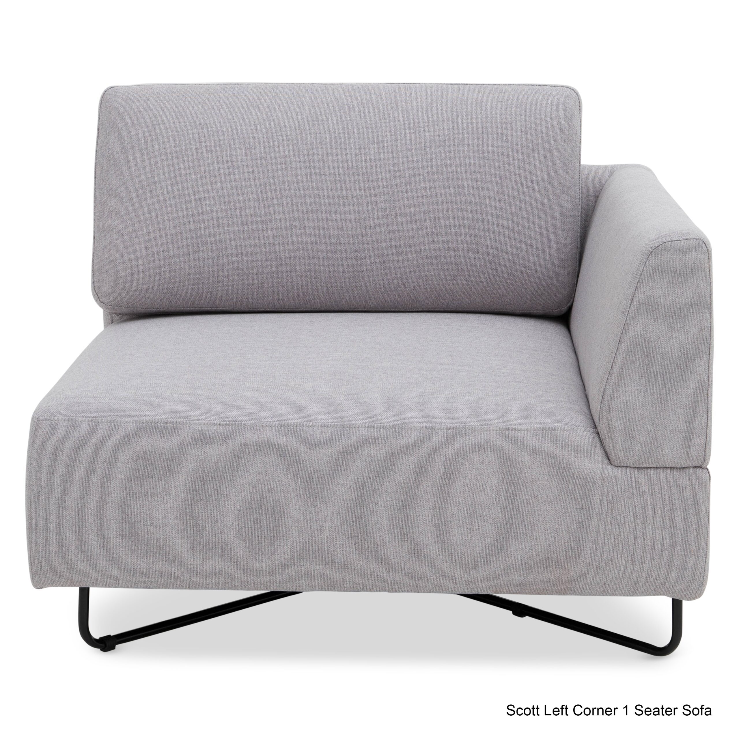 Scott 3-Seater Modular Sofa with Ottoman – Light Grey