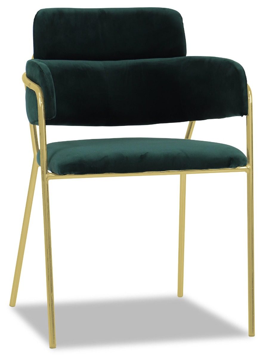 Emmiel Velvet Dining Chair with Gold Legs
