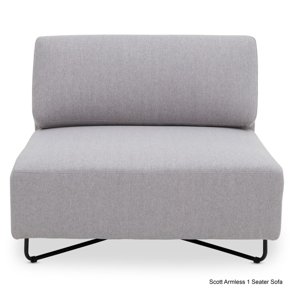 Scott 3-Seater Modular Sofa with Ottoman – Light Grey