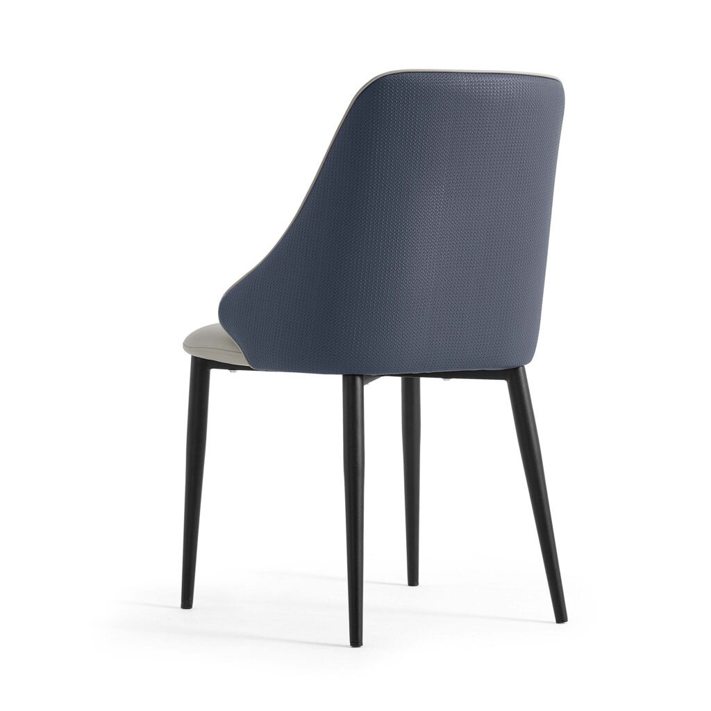 Yalene Faux Leather Chair – GreyBlue