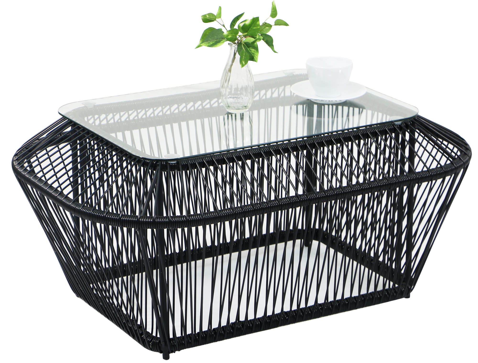 Black Spinel Rattan Coffee Table