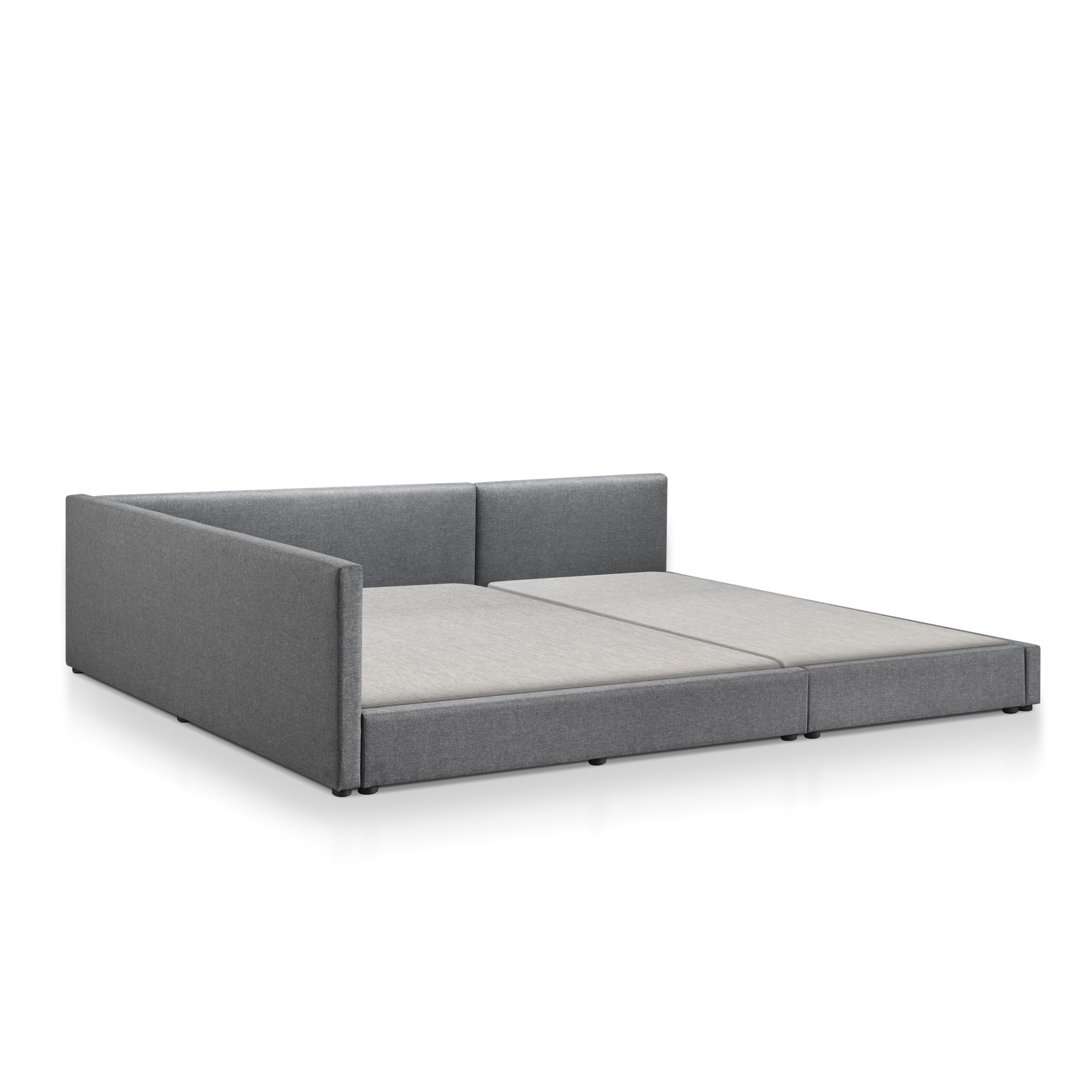 Lara Family Co-Sleeping Bed Frame Set – Queen + Single (Grey)