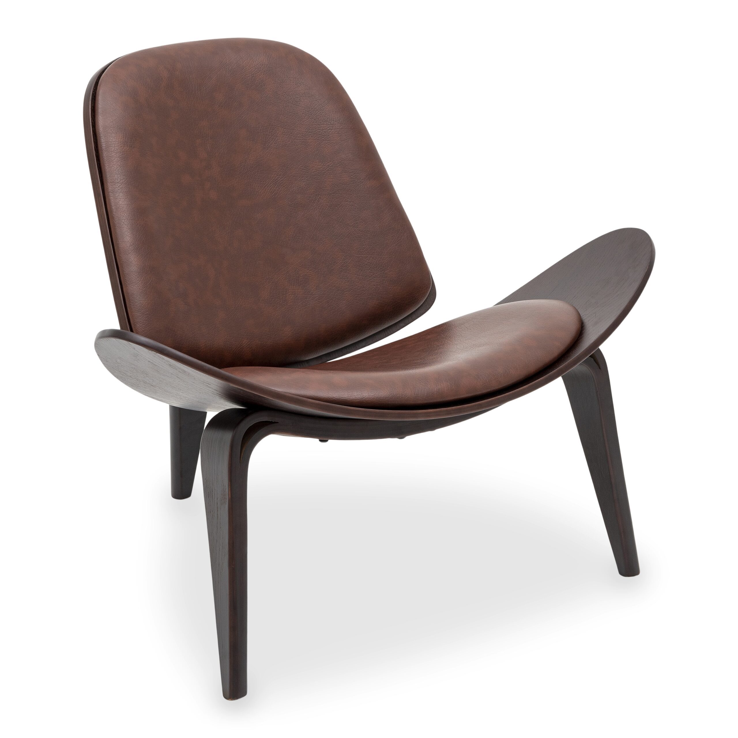 Tatum Walnut Veneer Accent Chair with PVC Upholstery