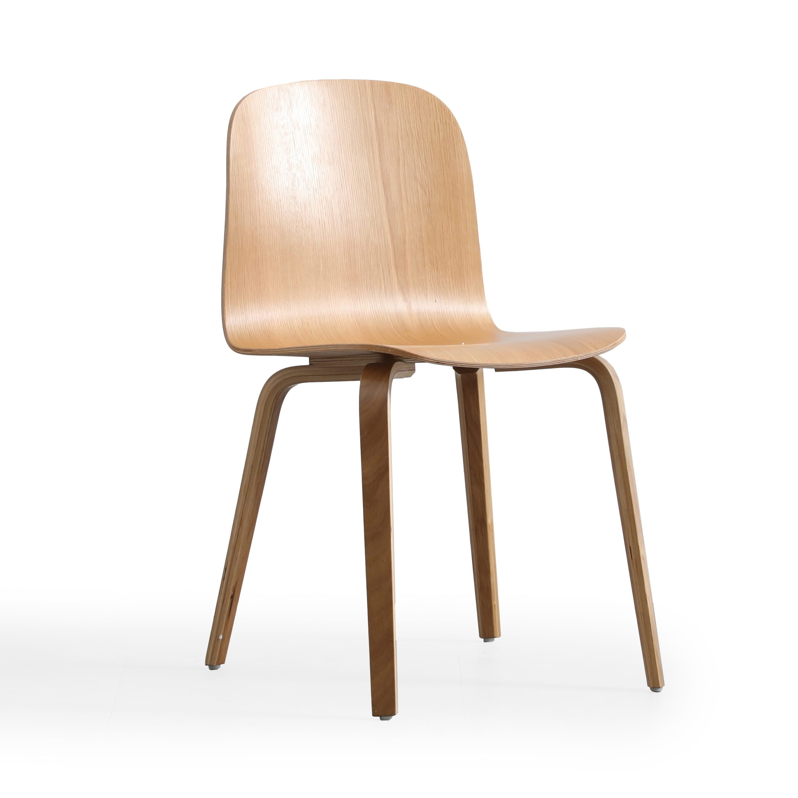 Koji Curved Oak Veneer Armless Chair