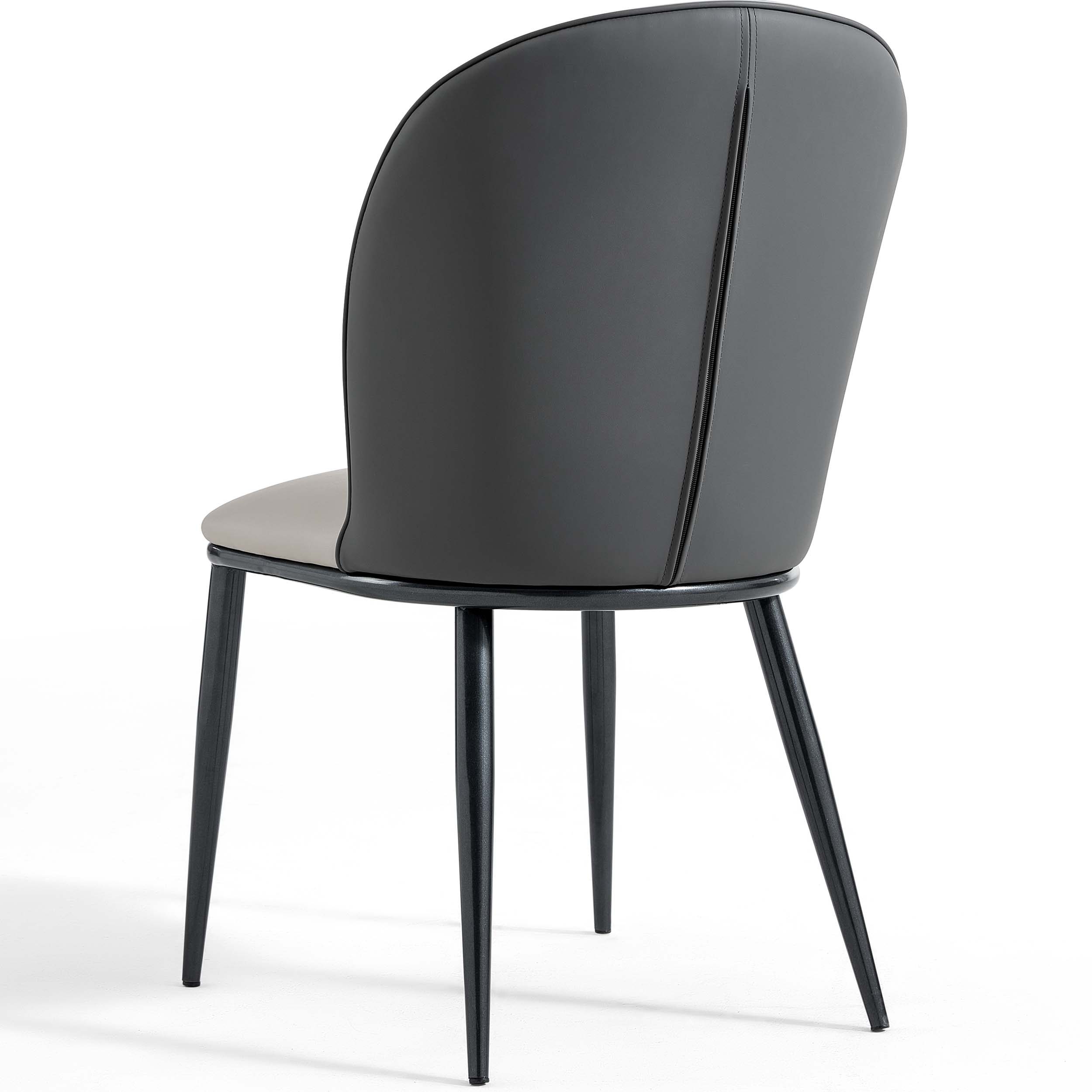 Julis Faux Leather Armless Chair – Light Grey