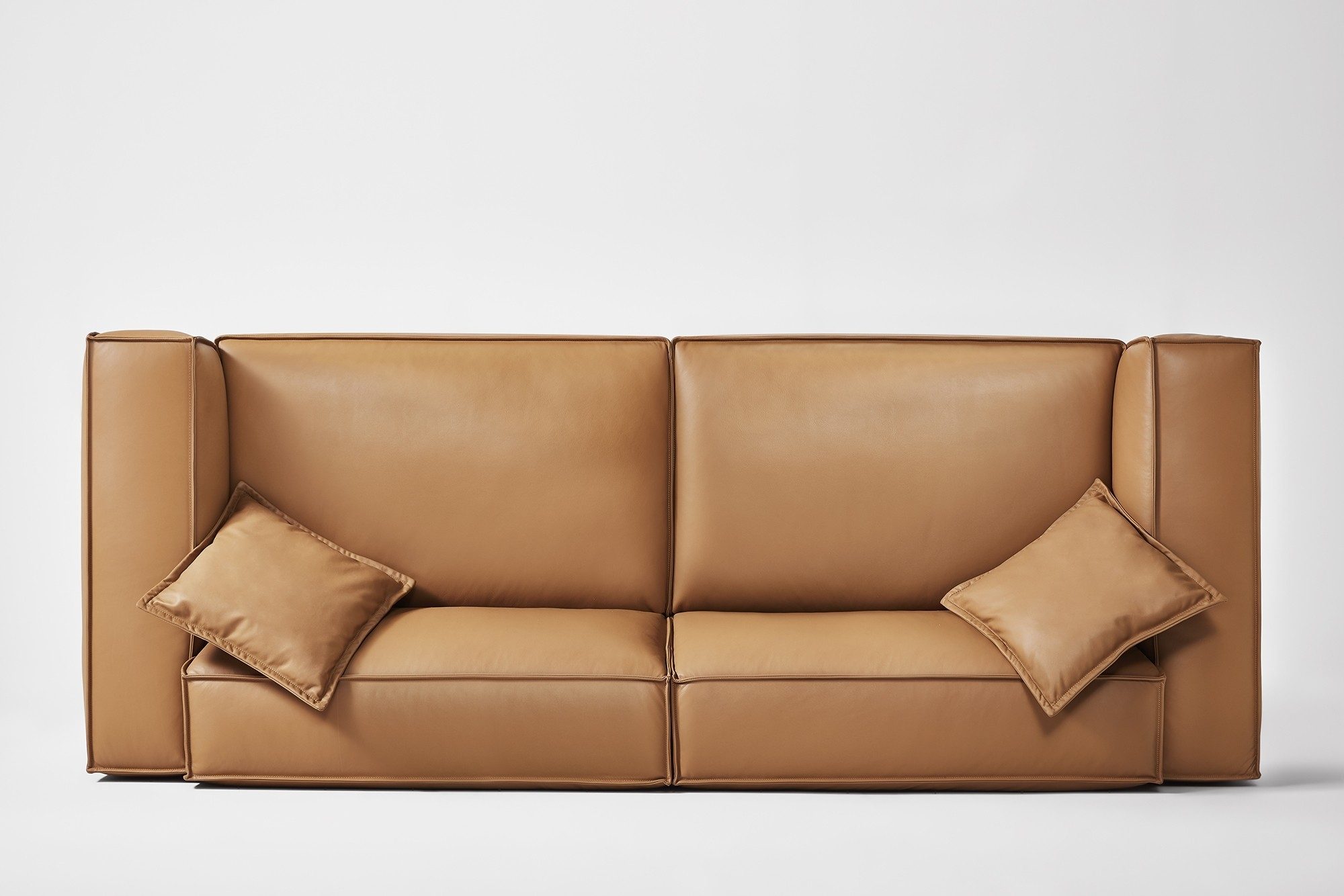 Odet 4-Seater Premium Genuine Leather Sofa with Ottoman