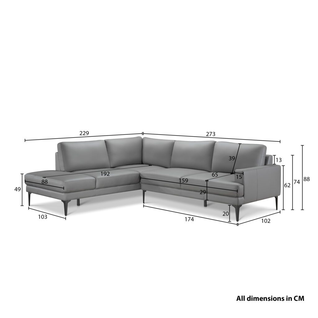 Faleak Premium Full Leather L-Shape Sofa