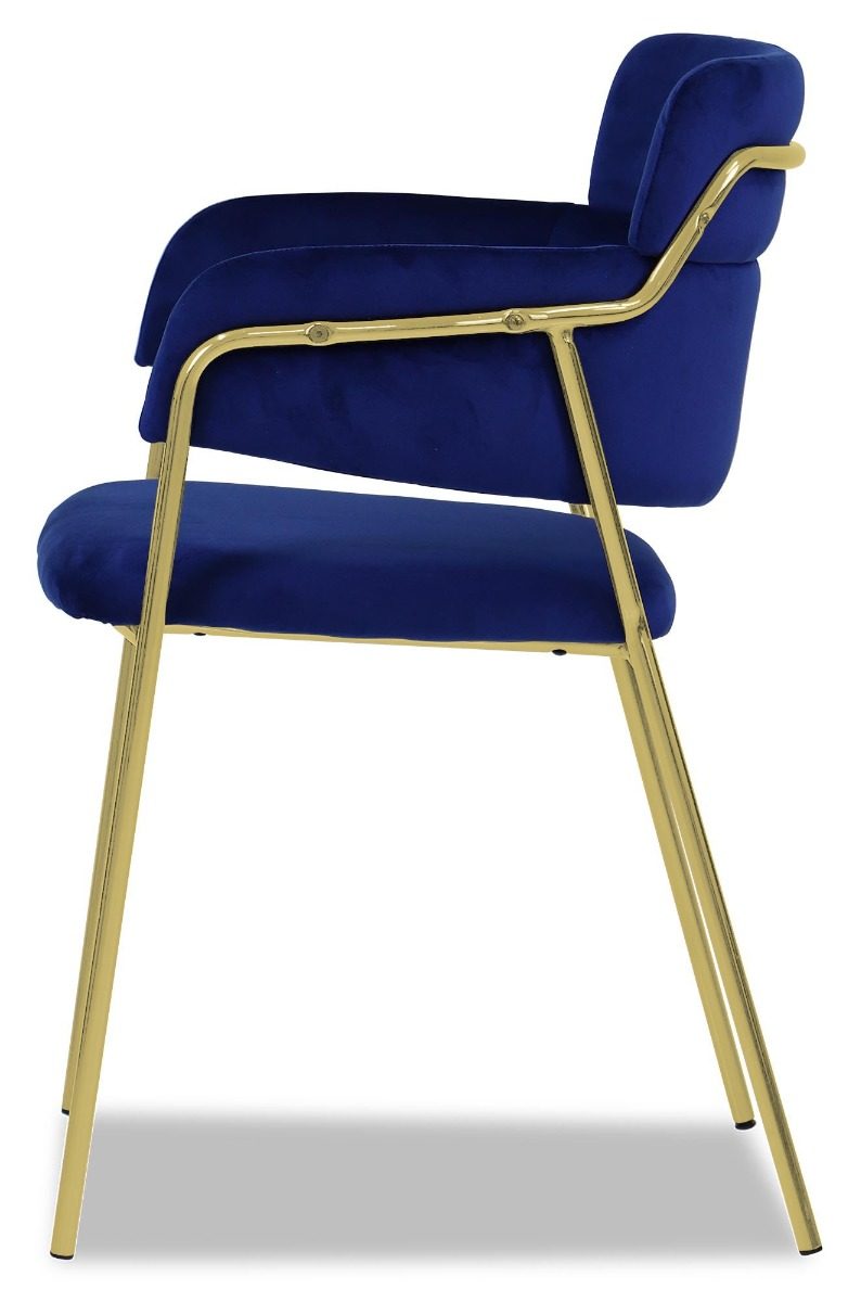 Emmiel Velvet Dining Chair with Gold Legs