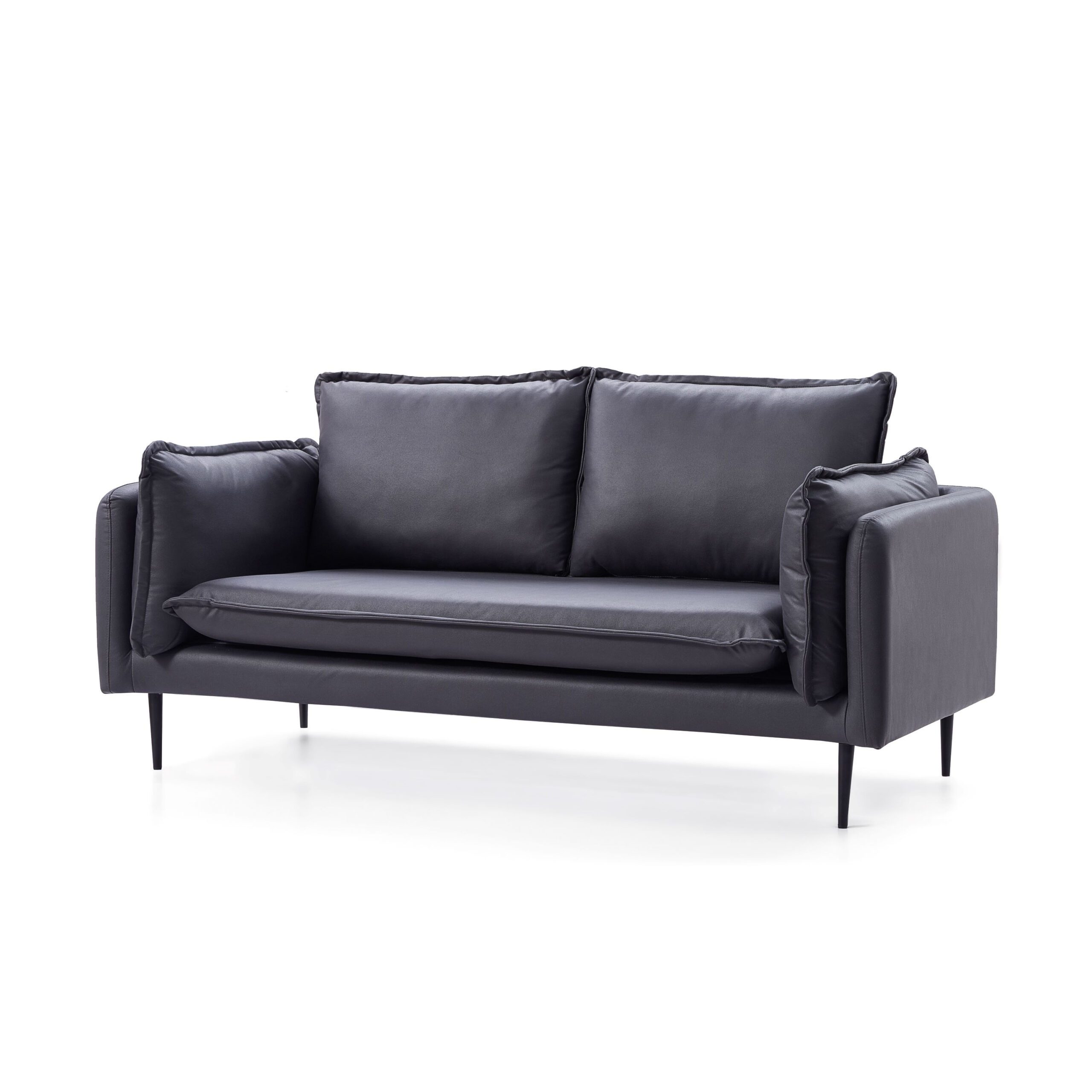 Adain 3-Seater Leathaire Sofa – Grey