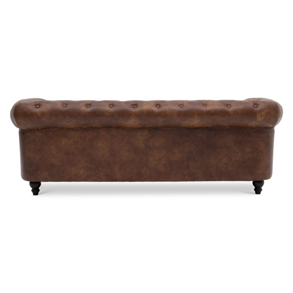 Benjamin Chesterfield Classical 3-Seater PU Leather Sofa