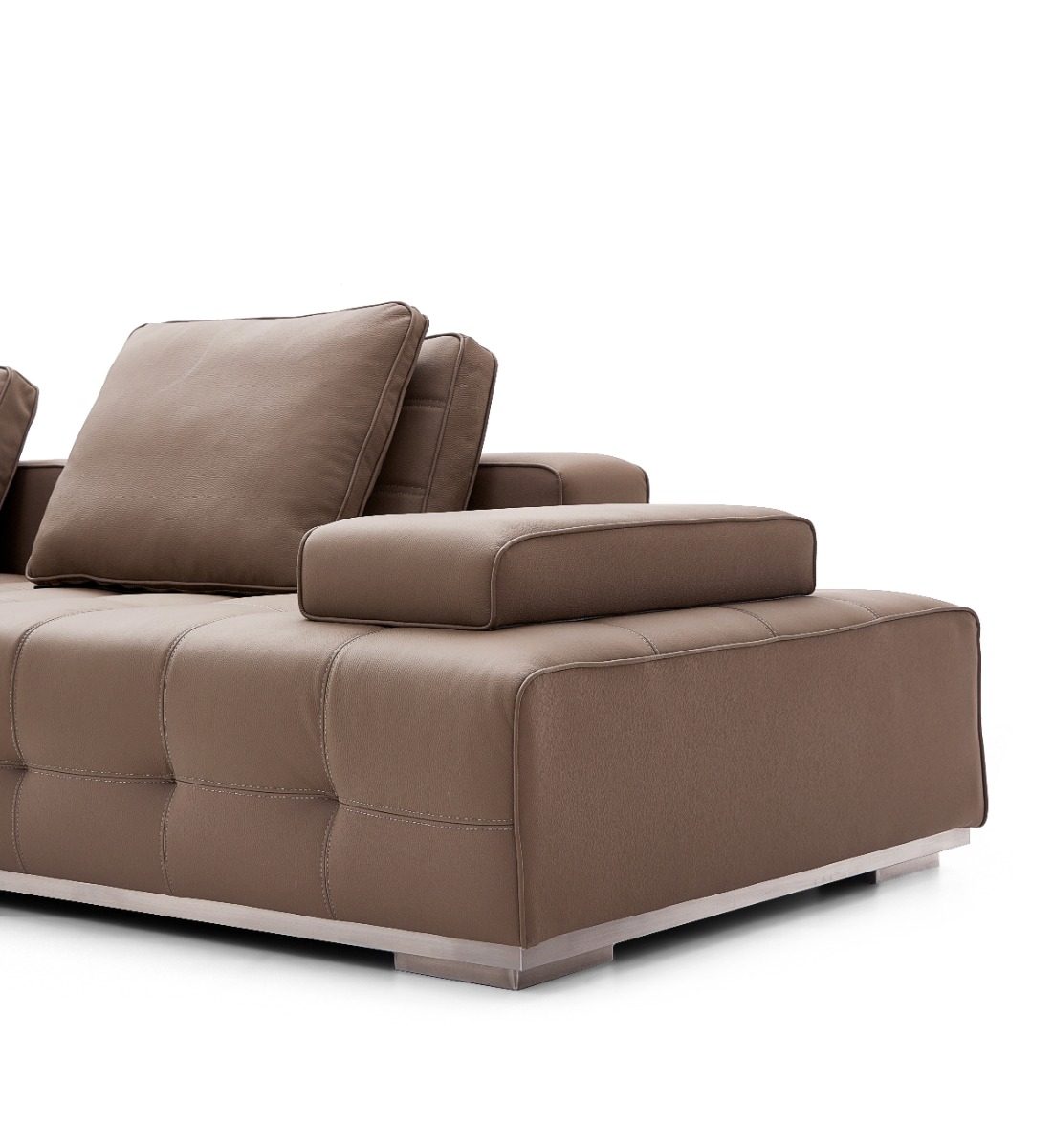 Talyessin 4-Seater Premium Leather Sofa – Dark Brown