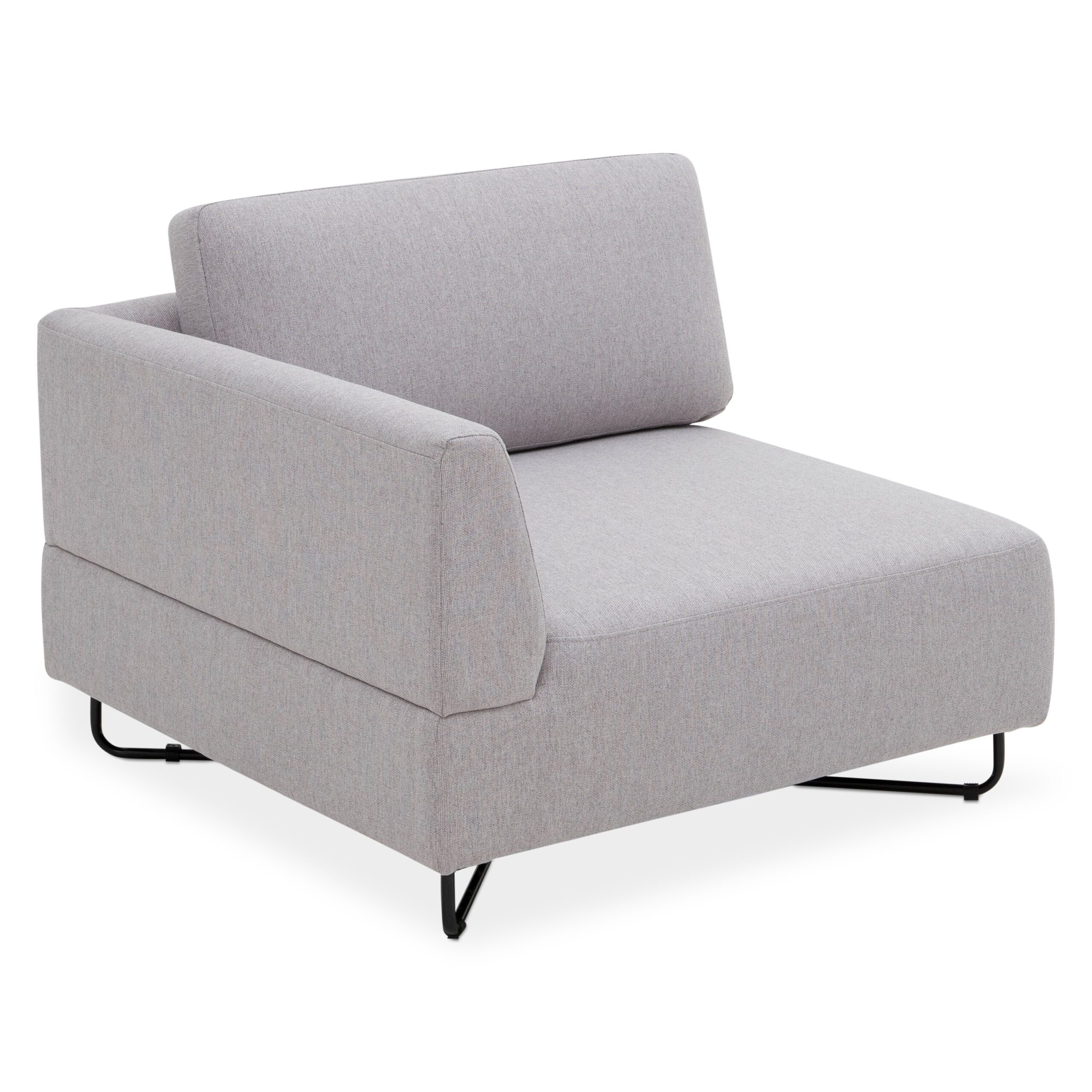 Scott 3-Seater Modular Sofa with Ottoman – Light Grey