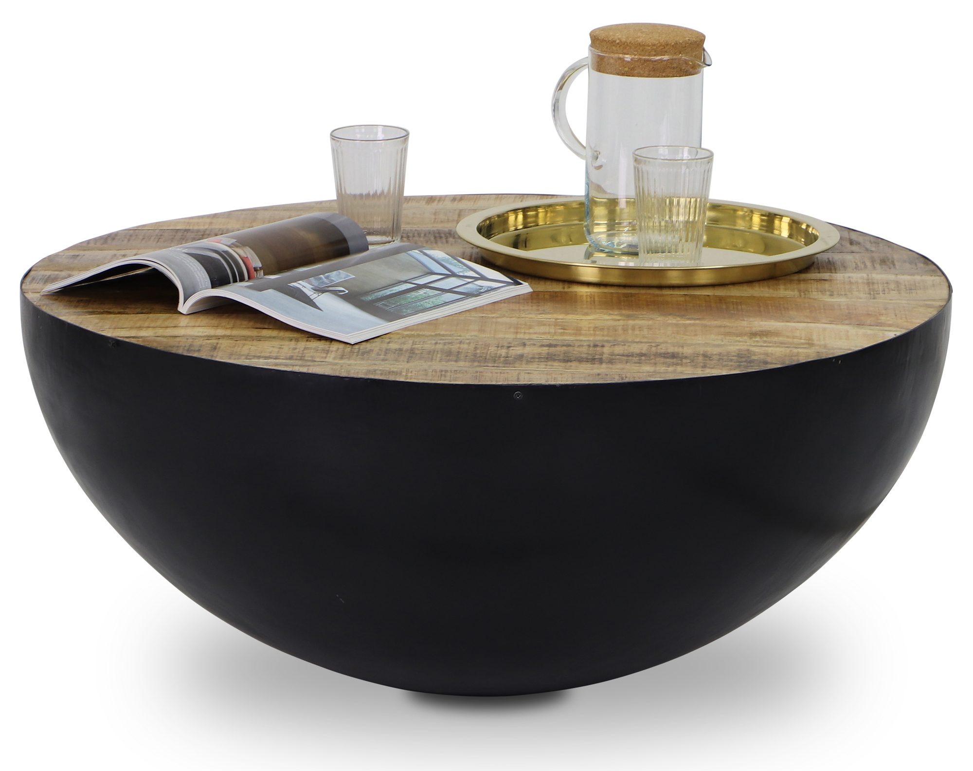 Yeng Reclaimed Mango Wood Drum Coffee Table
