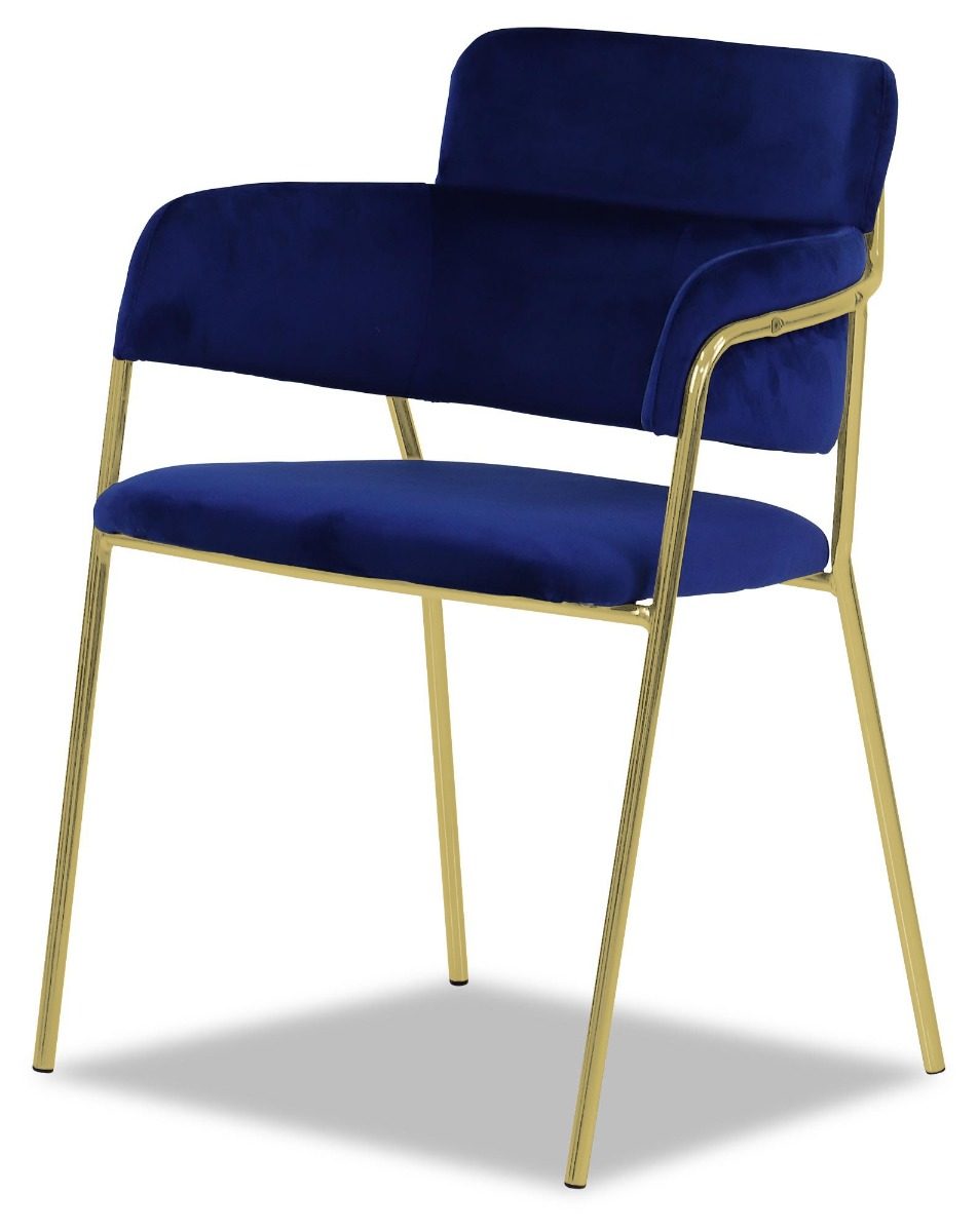 Emmiel Velvet Dining Chair with Gold Legs