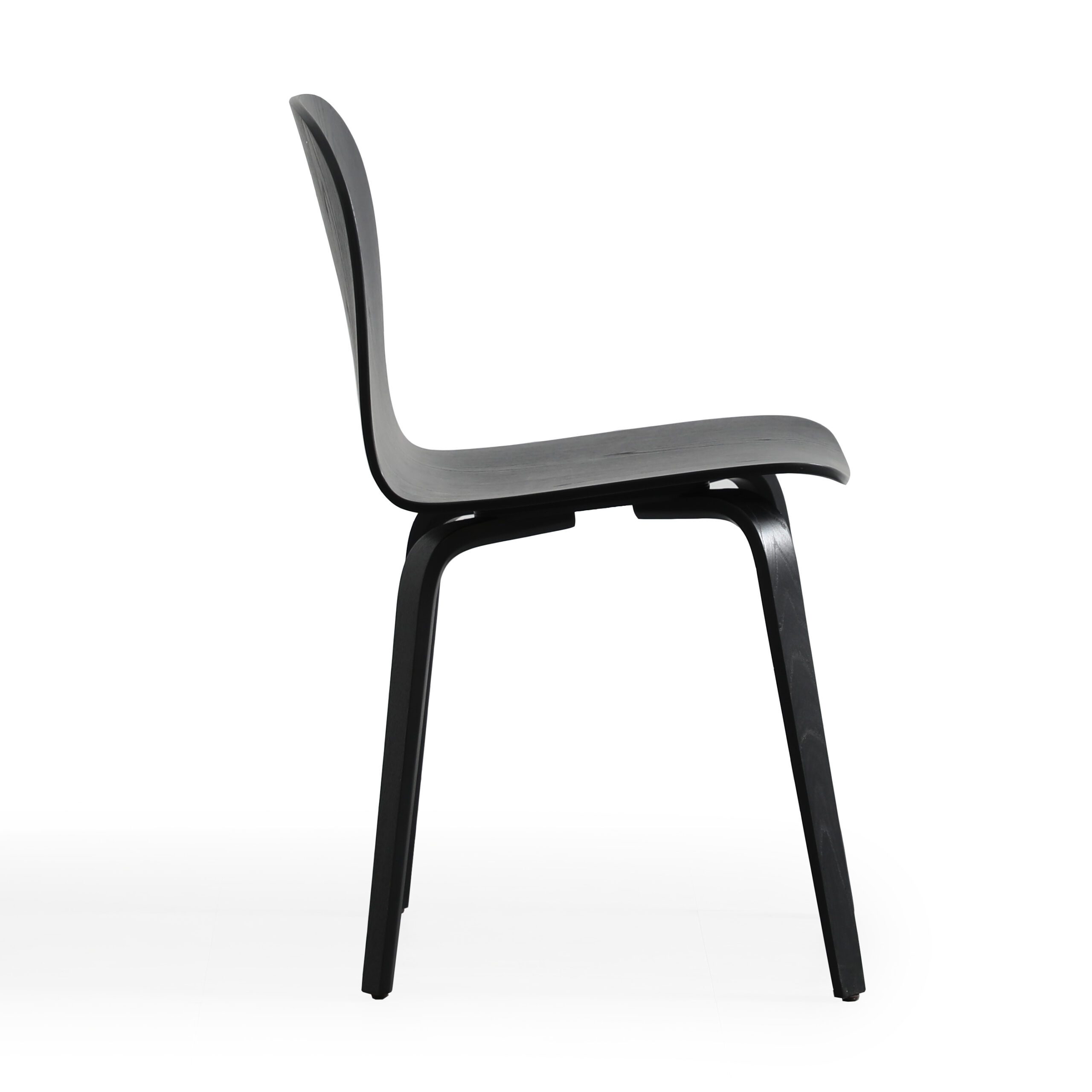 Koji Curved Oak Veneer Armless Chair