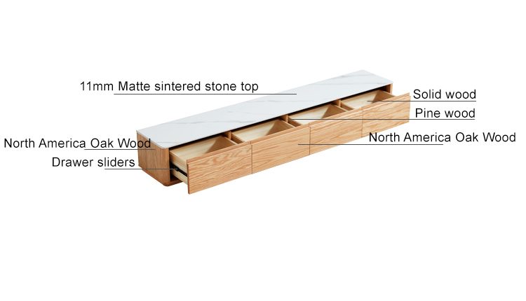Kattalin Oak Stone Top TV Console